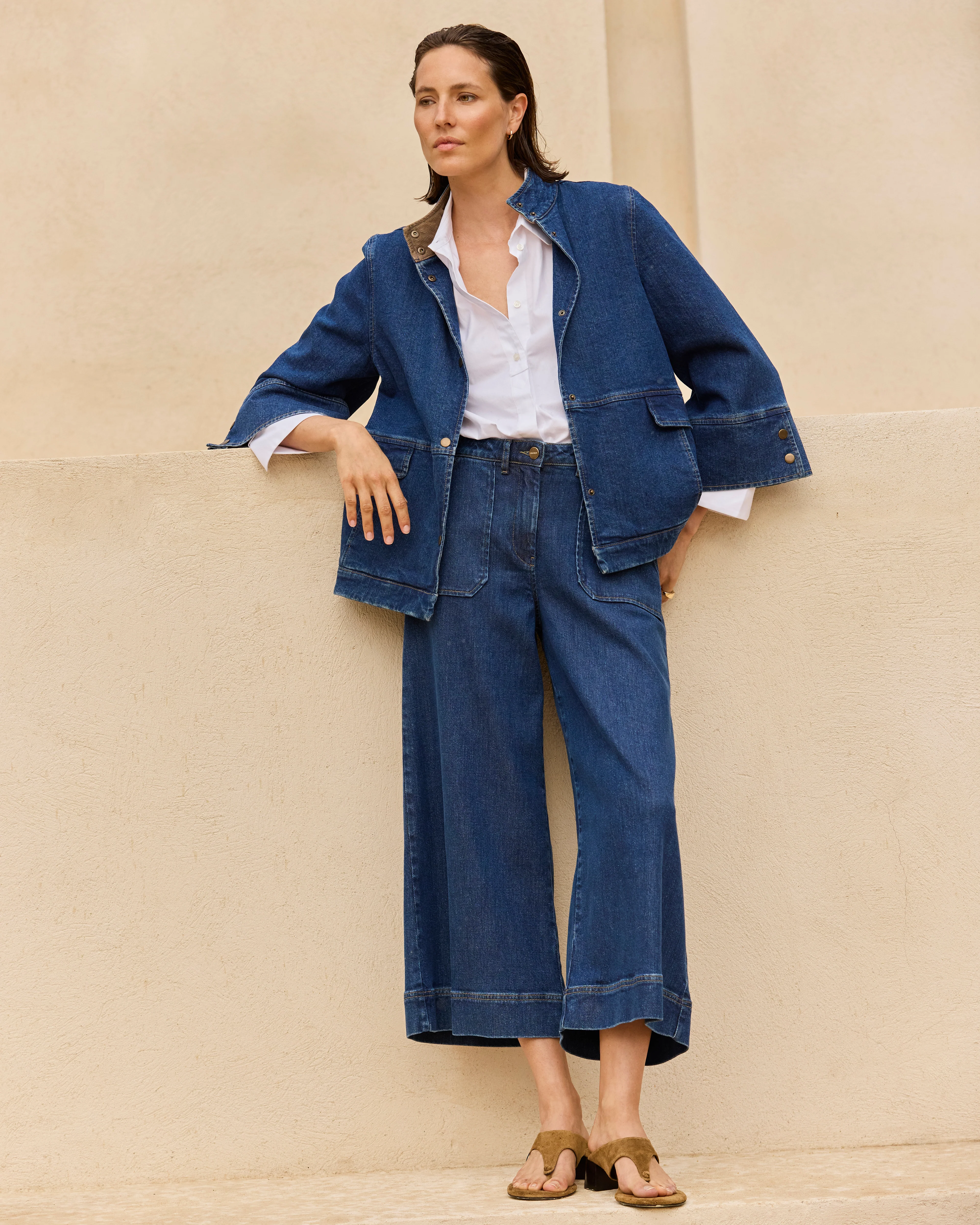 Jean jupe-culotte bleu longueur 7/8e PATRIOTE/14083/317