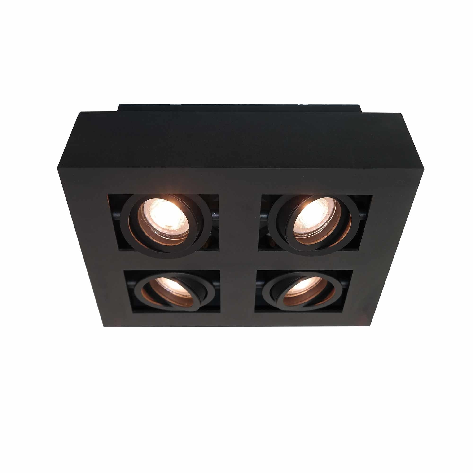Artdelight spot Bosco - 4 lichts - 25 x 8.6  cm - zwart