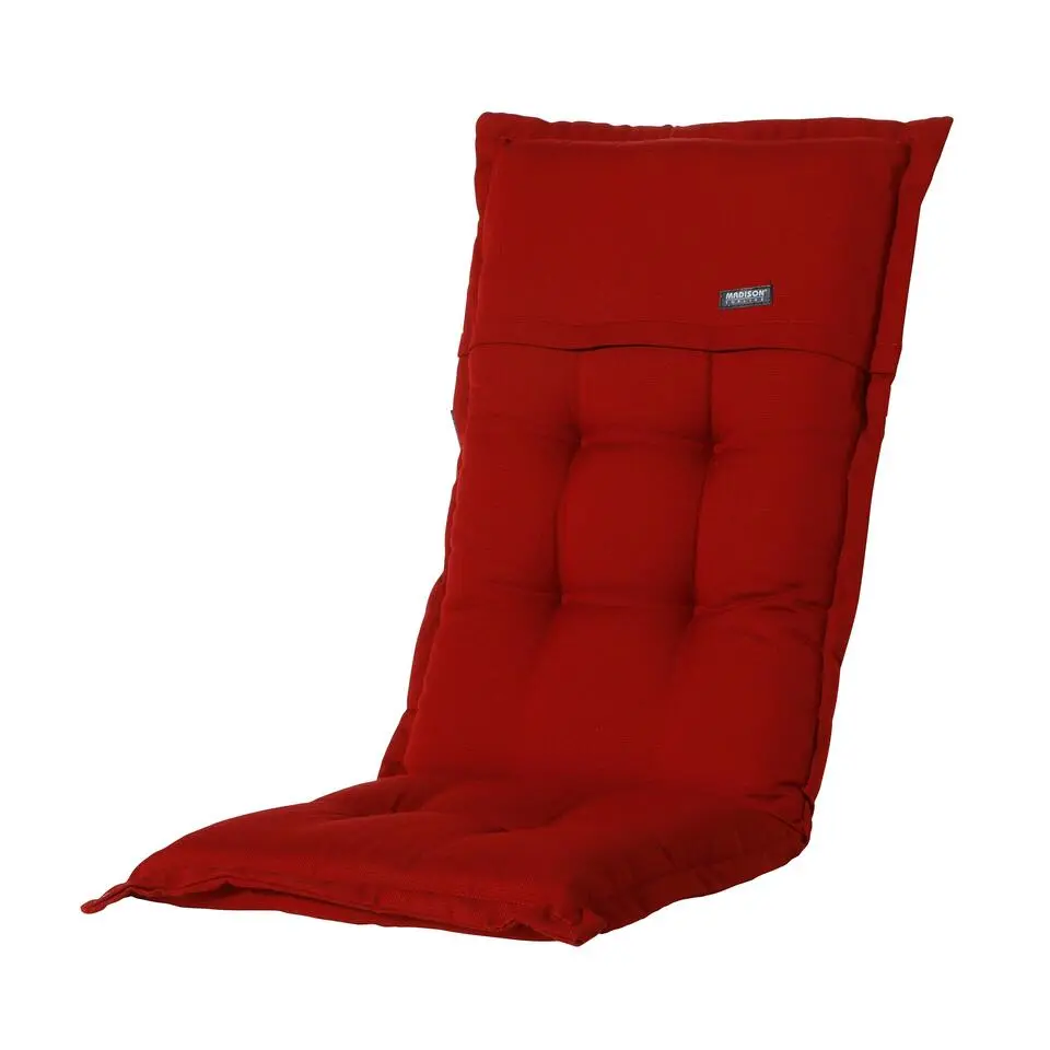 Madison - Tuinkussens Hoge Rug Rib Red - 123x50 - Rood - 2 Stuks