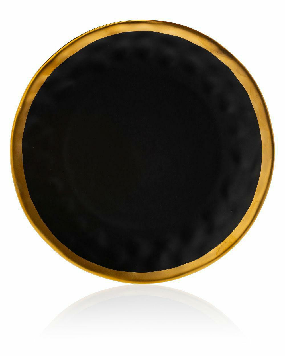Talerz Lissa Black Gold 27 cm ozdobny obiadowy płaski