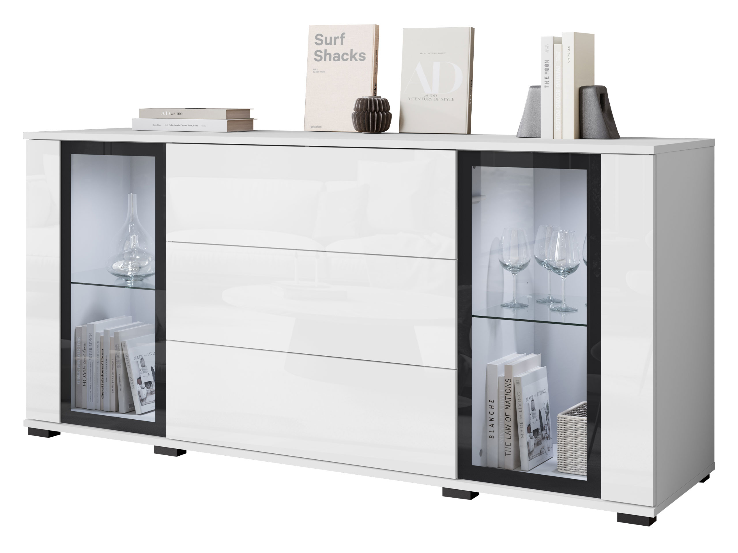 Komoda szeroka Caro SB 150 2D3S z oświetleniem LED