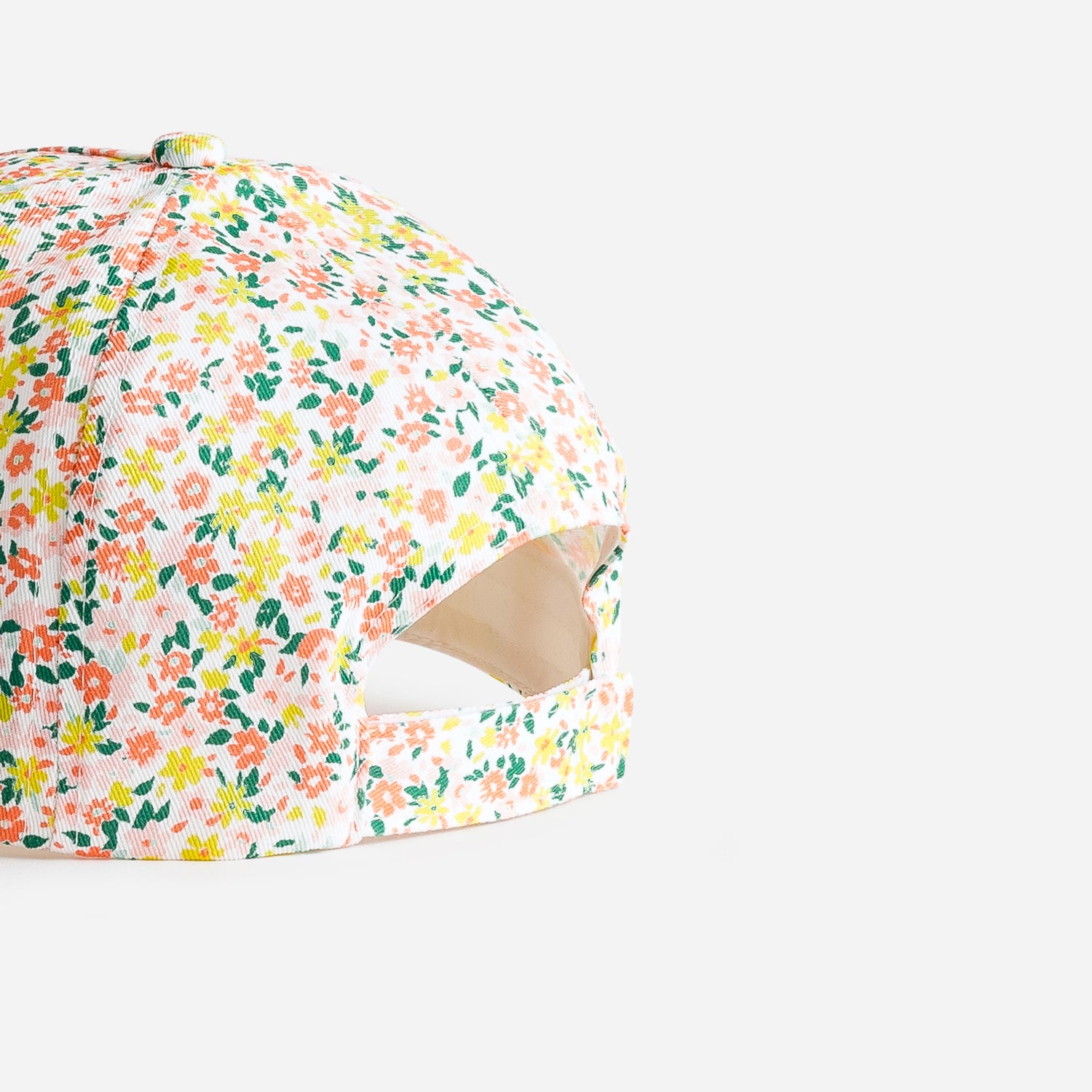 Casquette écrue à imprimé fleurs d'été