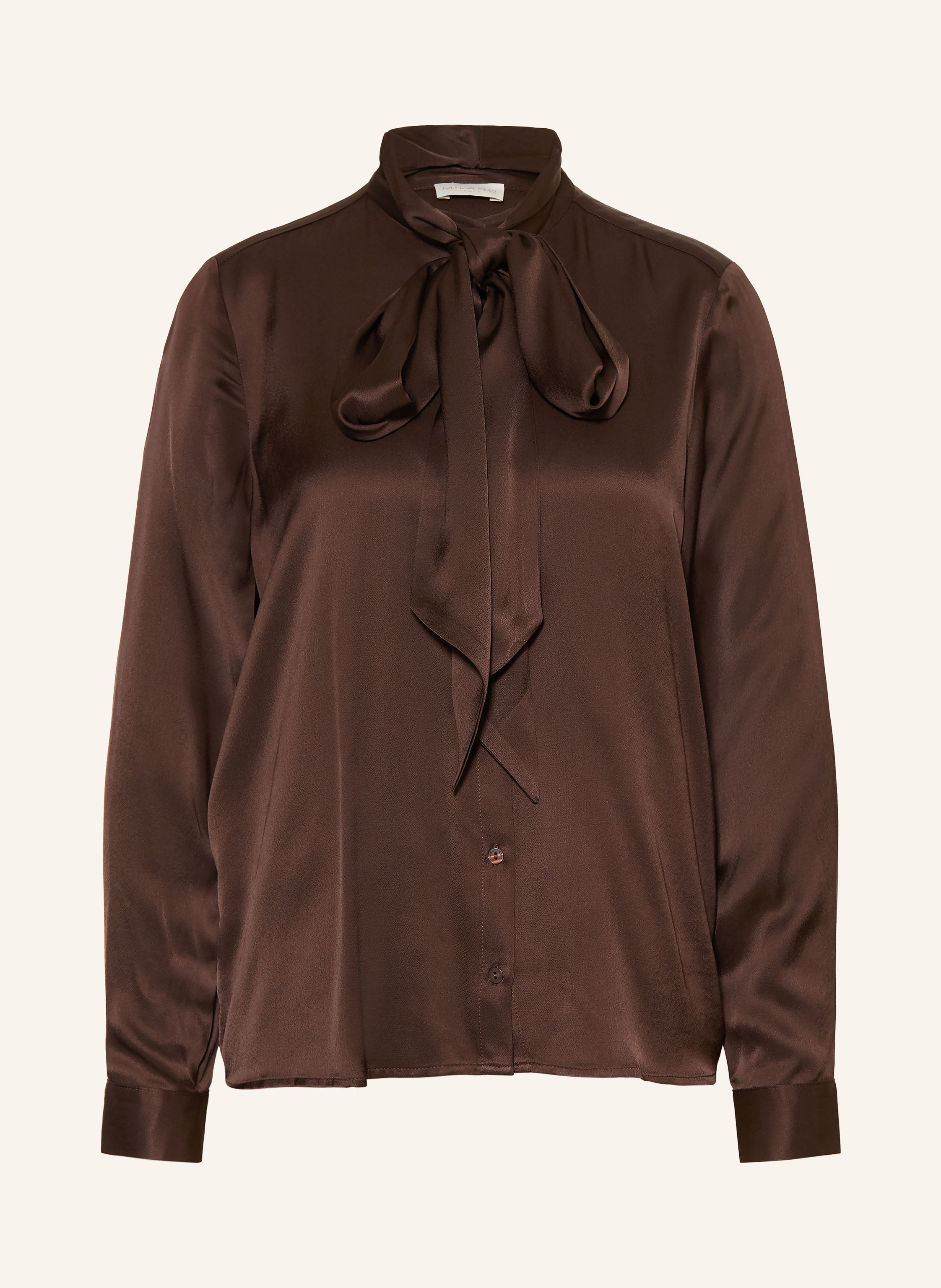 MILANO ITALY Satinbluse mit Schluppe