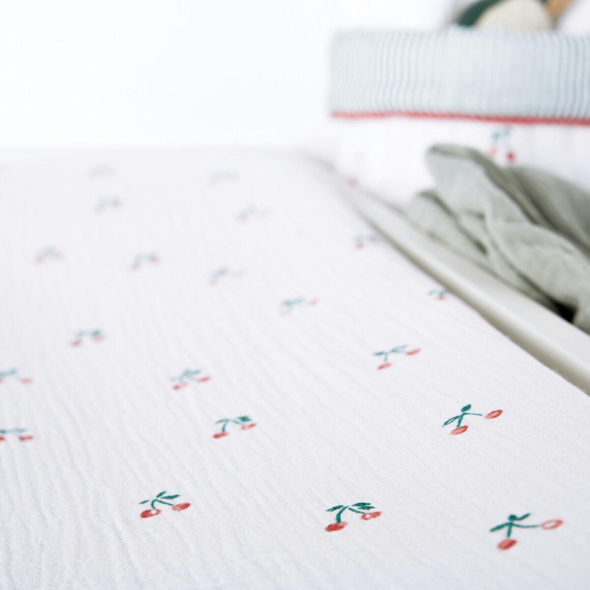 Lot de 2 housses de matelas à langer, Griotte