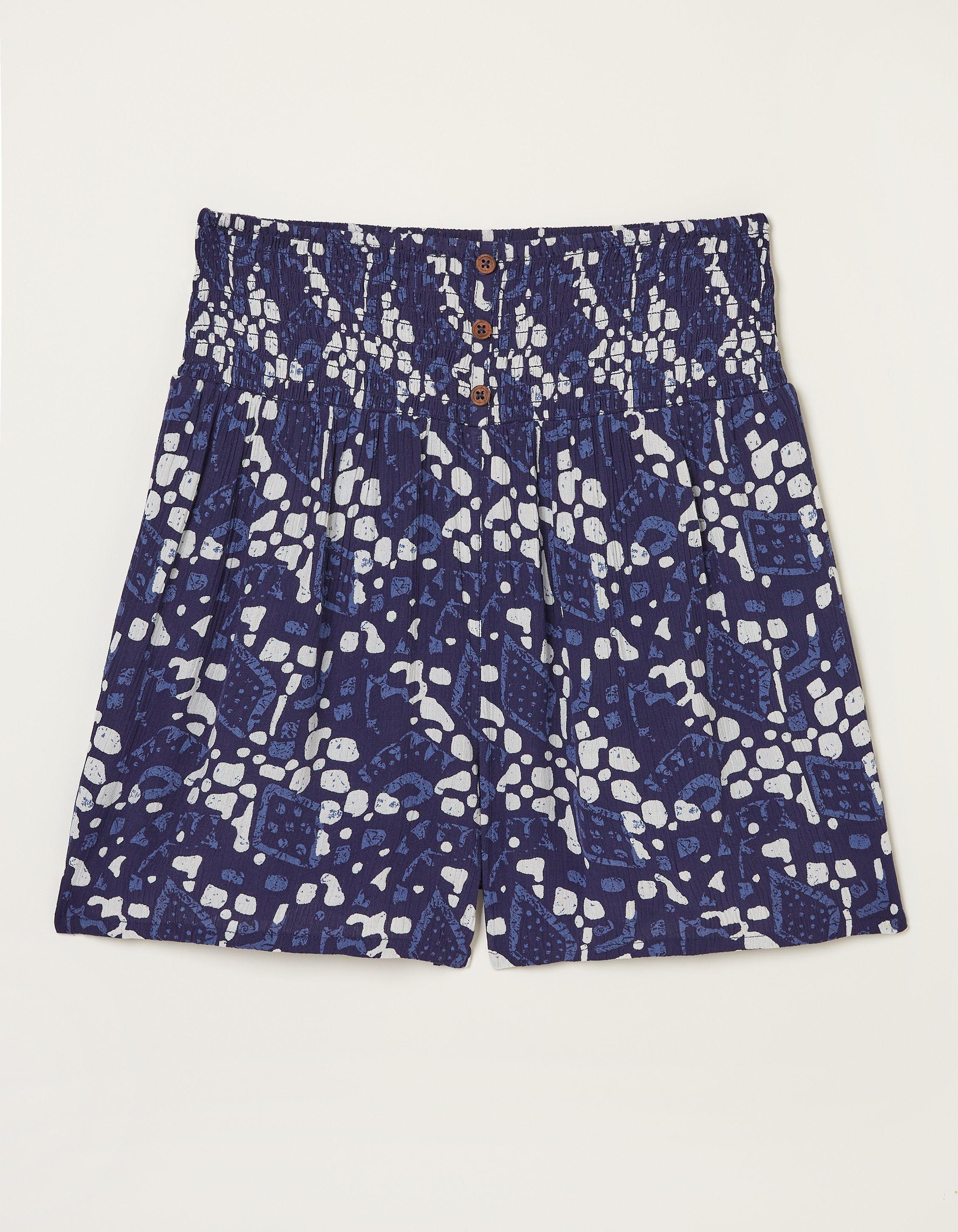 Shirred Geo Batik Shorts
