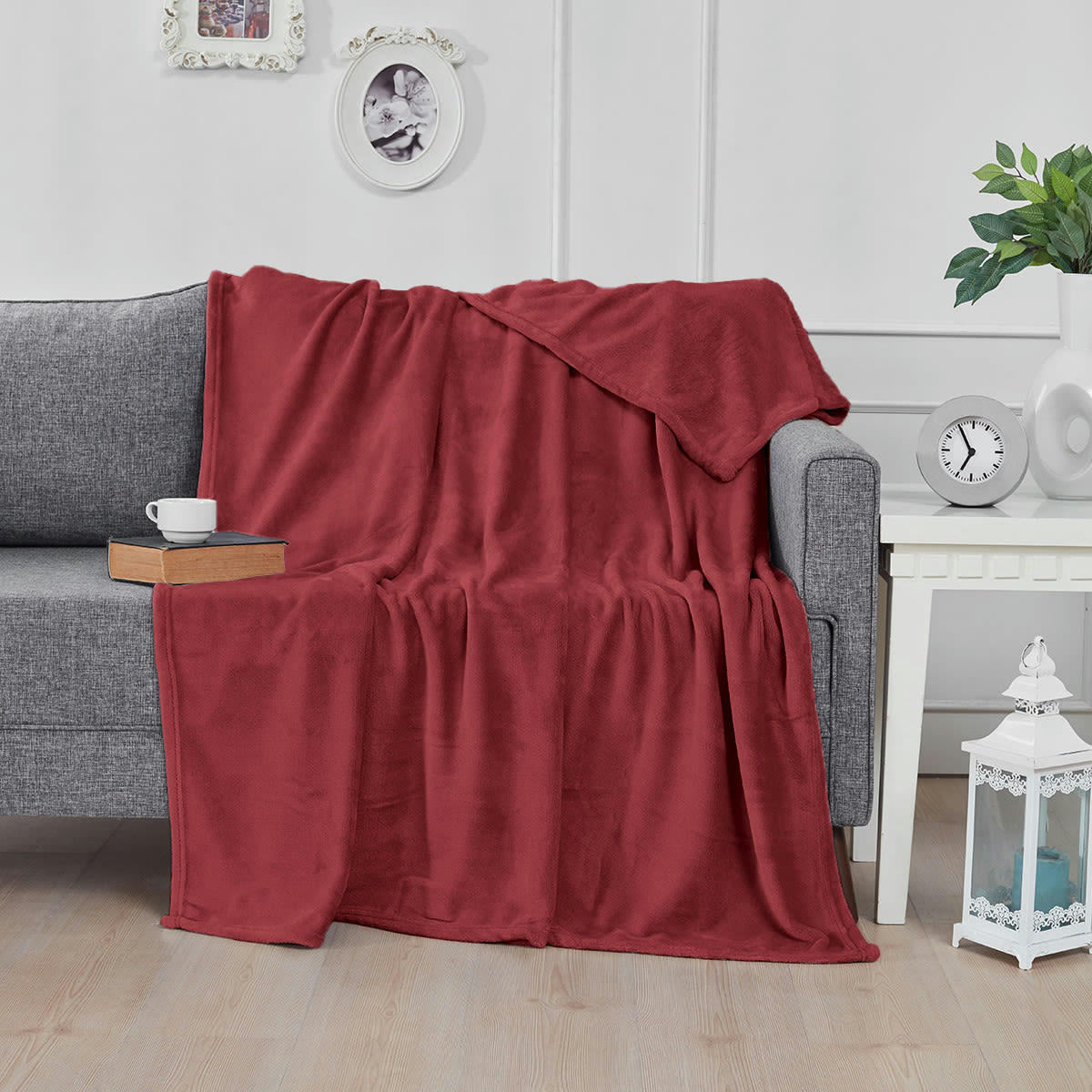 KOMO - Plaid polaire extra doux et chaud  cardinal 150x180 cm