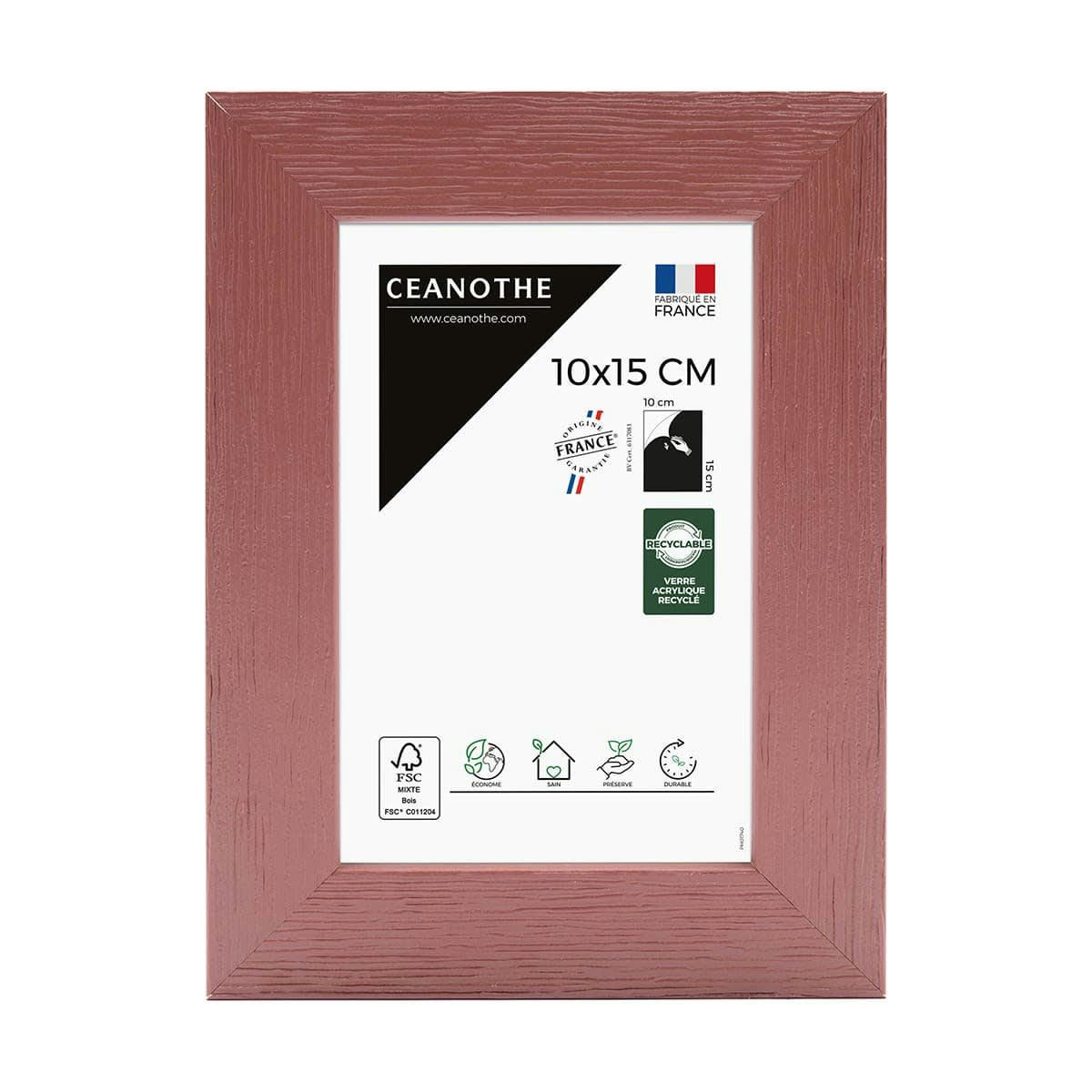 TUTTI FRUTTI - Cadre photo bois reconstitué Terracotta 10x15 cm