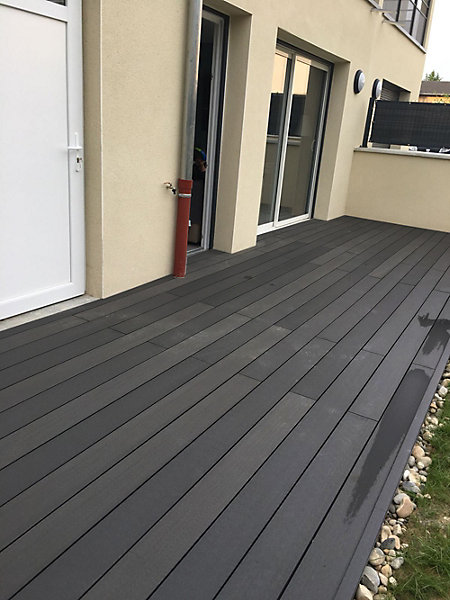Kit complet 25m²Terrasse lames pleine 2600x140x20 mmAnthracite - Green Outside