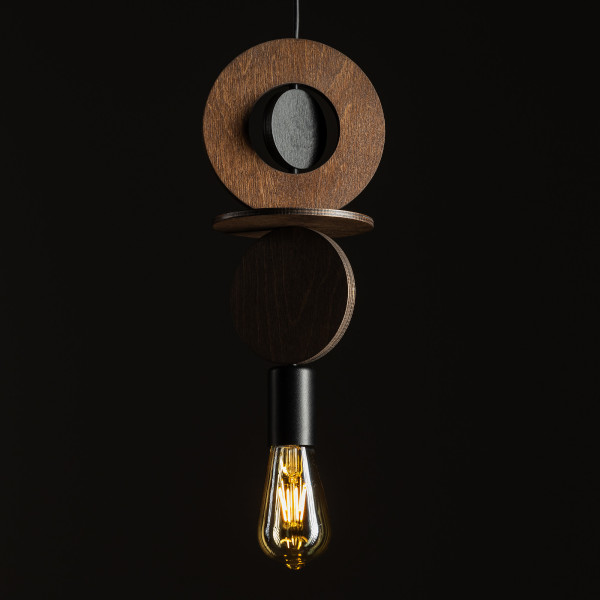Lampa wisząca ciemne drewno-czarna DROPS WOOD C 1xE27x25W Nowodvorski