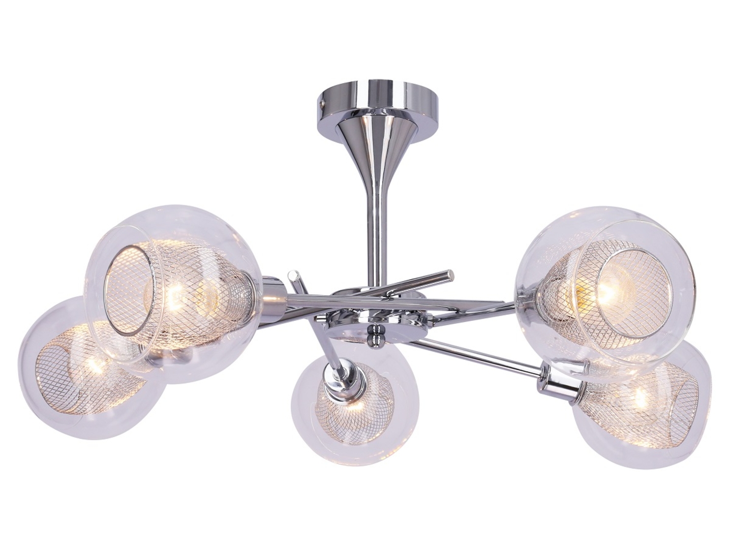 Lampa sufitowa Ozzo 5-punktowa metalowa srebrna