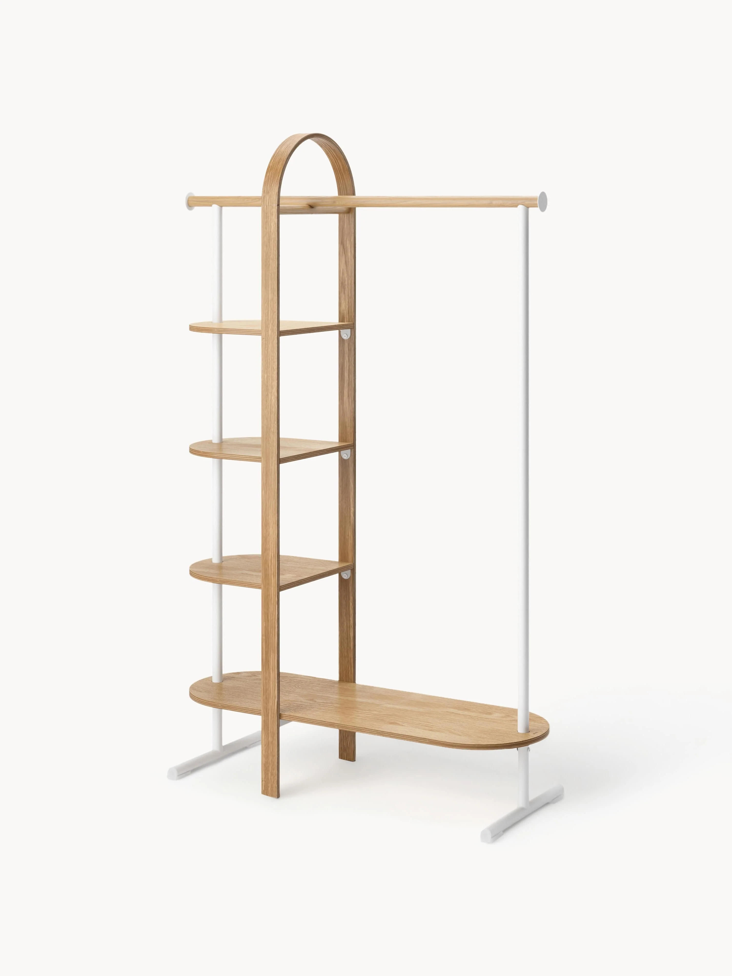 Garderobe Bellwood aus Eukalyptusholz mit Ablageflächen