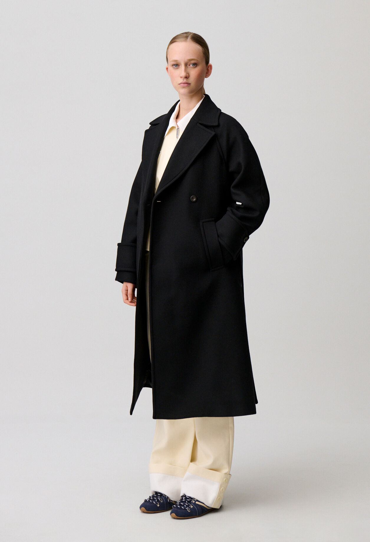 Manteau mi-long laine mélangée