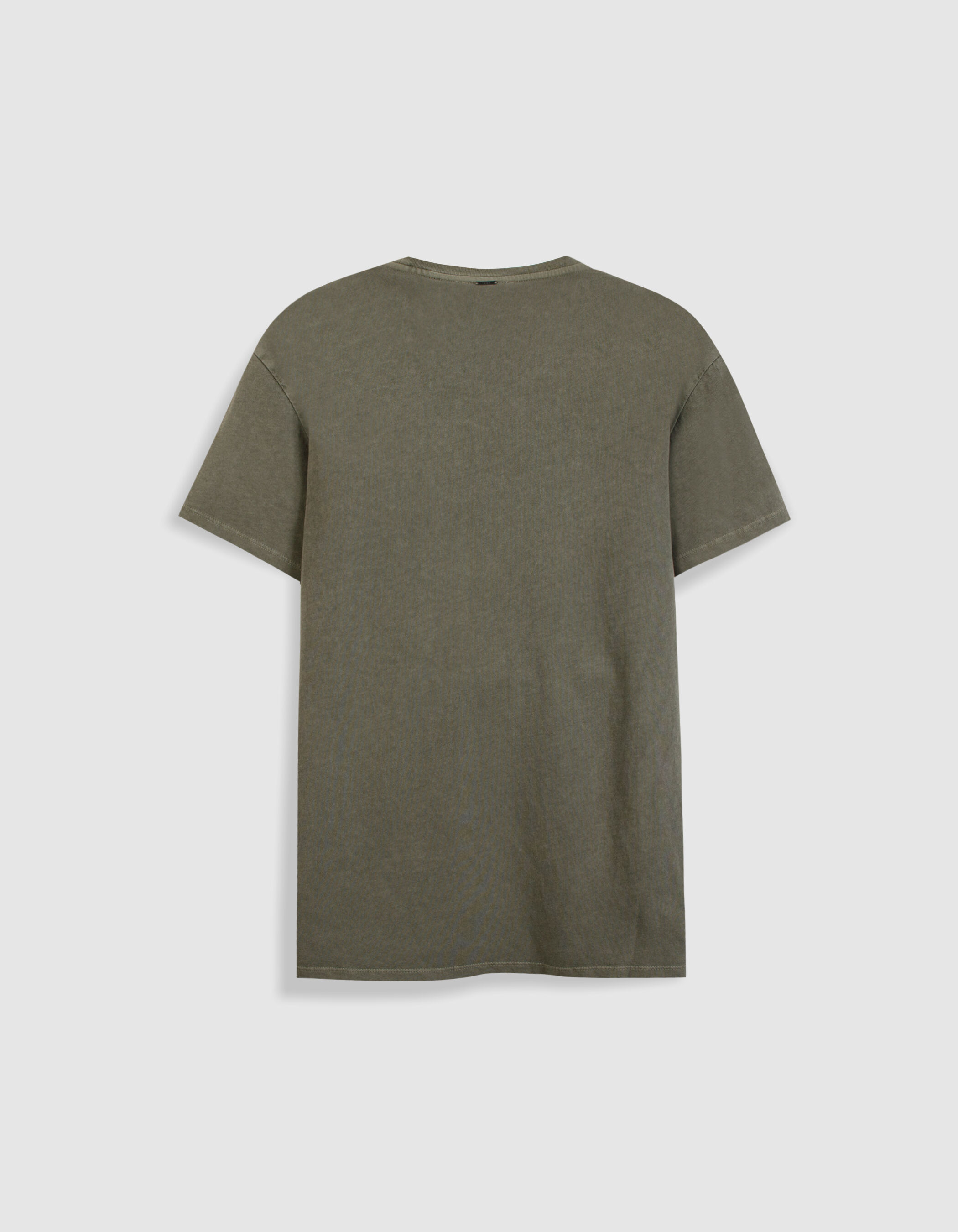 T-shirt col rond kaki coton bio Homme