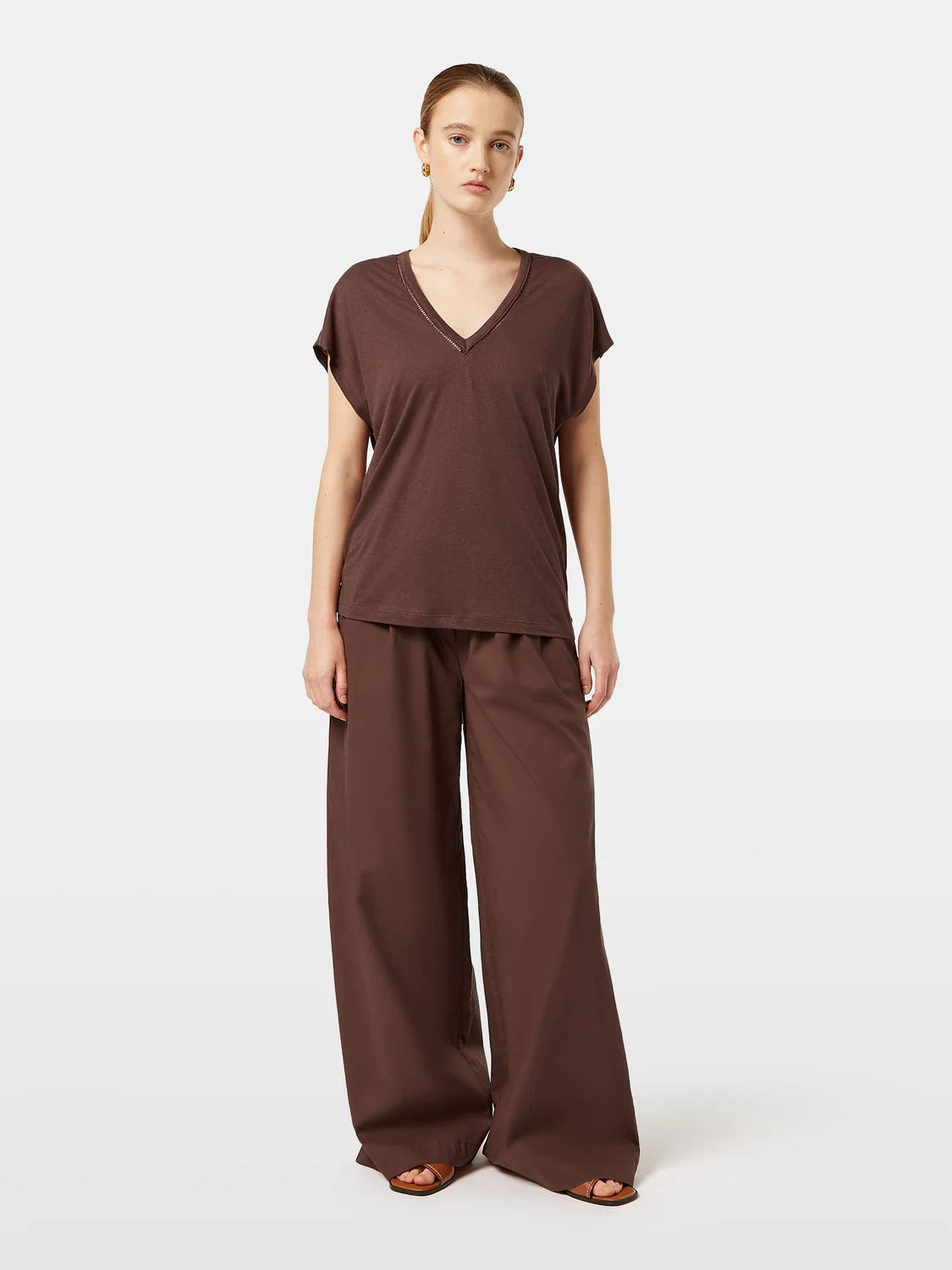 Cotton Linen Sleeveless V-Neck T-Shirt