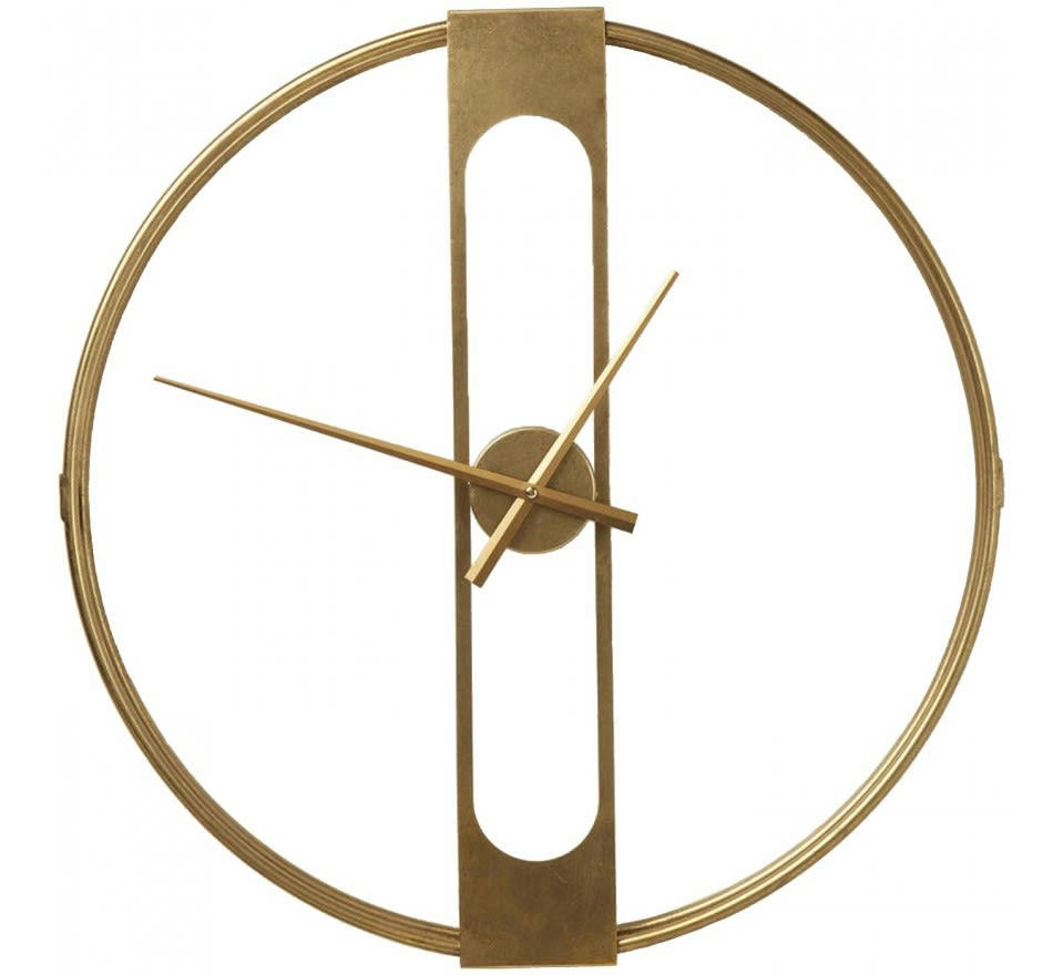 CLIP - Horloge en acier doré D60