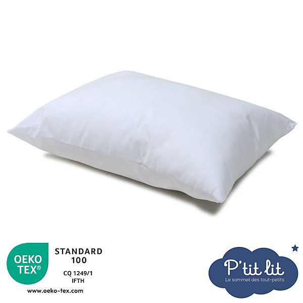 Oreiller Bébé - Coussin Enfant 40x60 cm - Enveloppe 100% Coton - Anti Acariens - Hypoallergénique - Oeko Tex- Conception Française