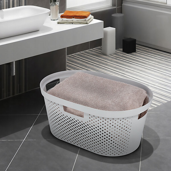 CURVER Panier à linge pour machine à repasser 40 L Gris clair