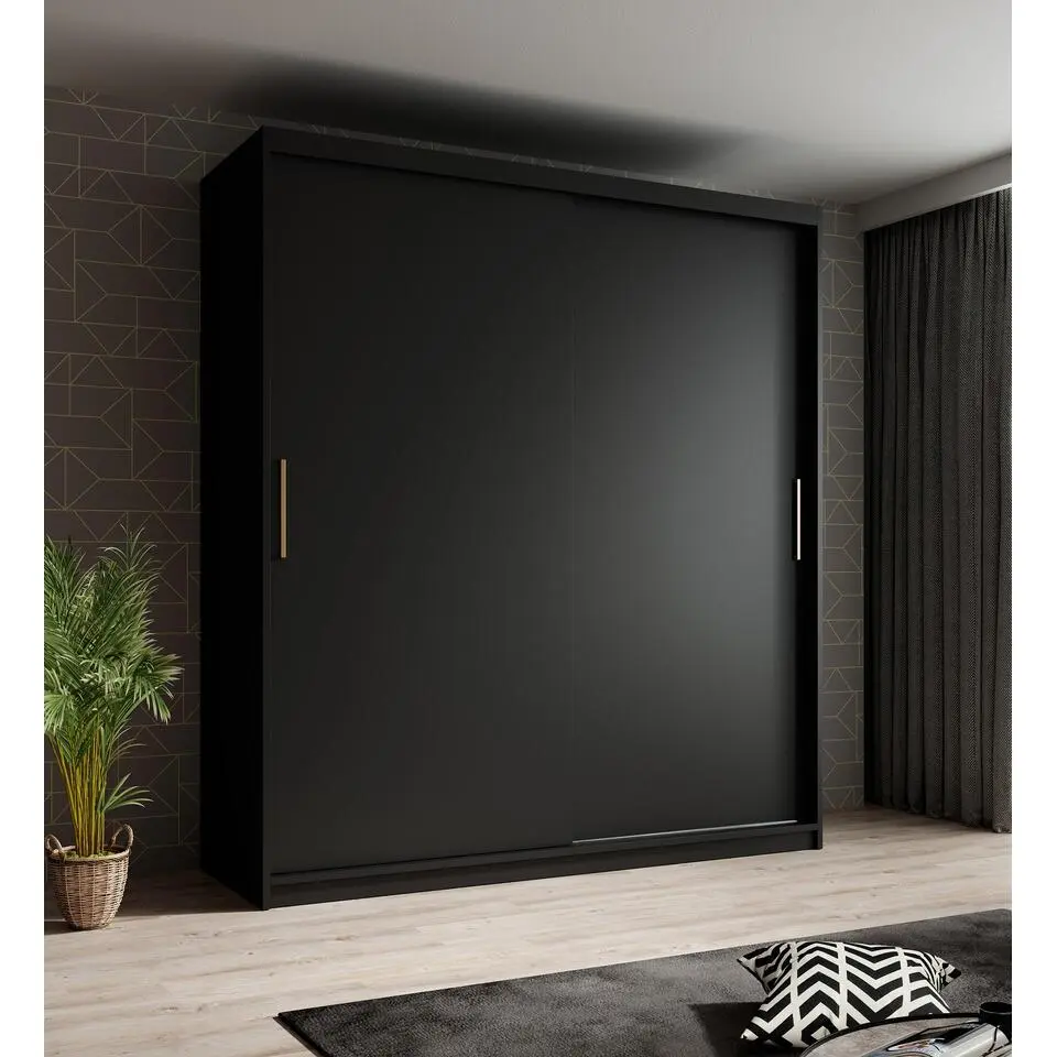 Meubella - Kledingkast Mandalin - Zwart - 180 cm