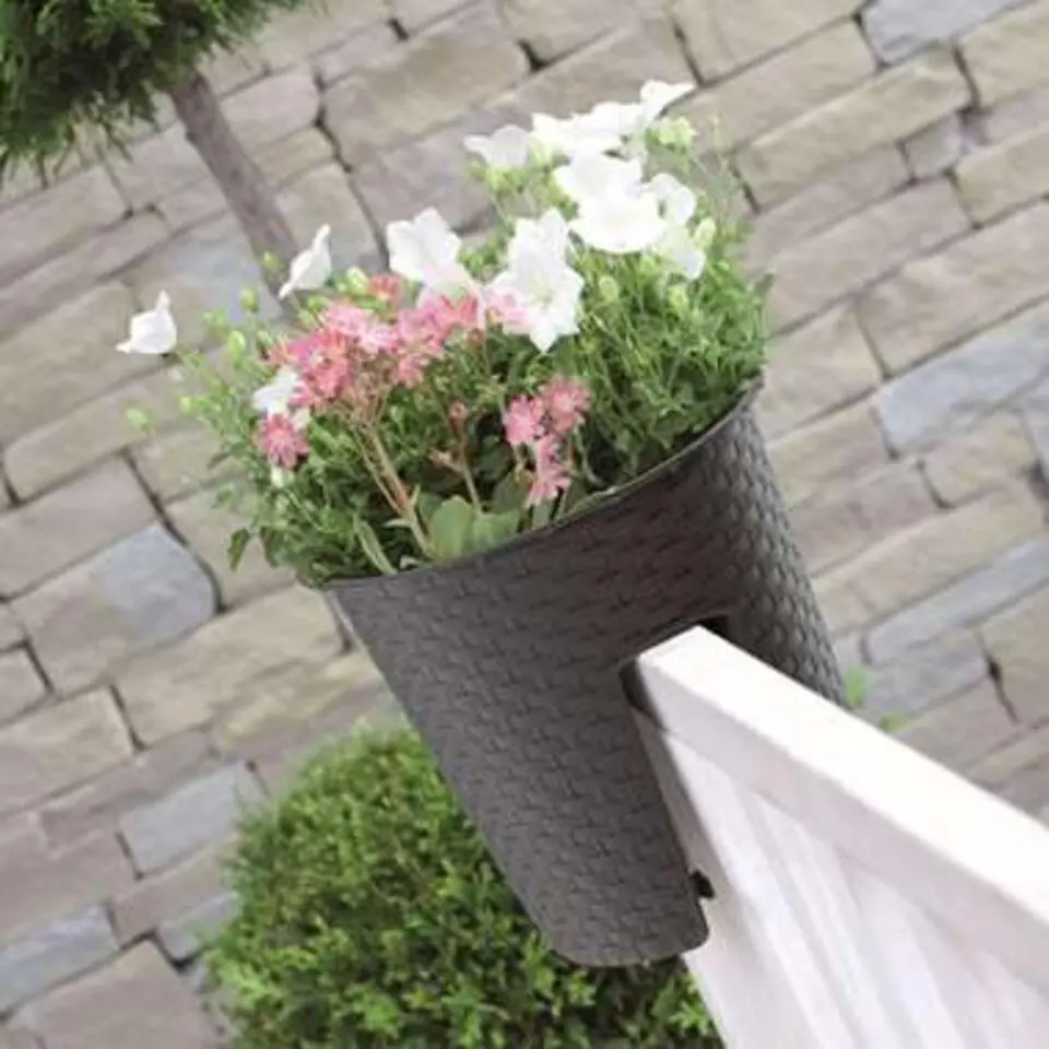 Prosperplats Bloempot Ratolla - balkon - antraciet - kunststof - 6 l