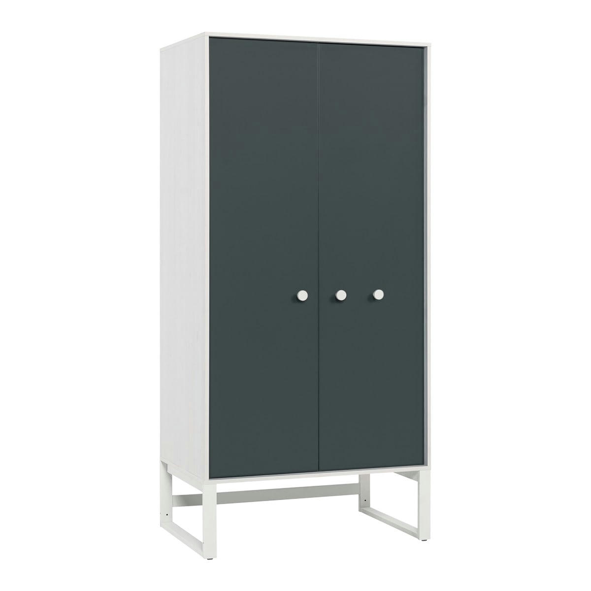 NEST - Armoire 2 portes blanc gris