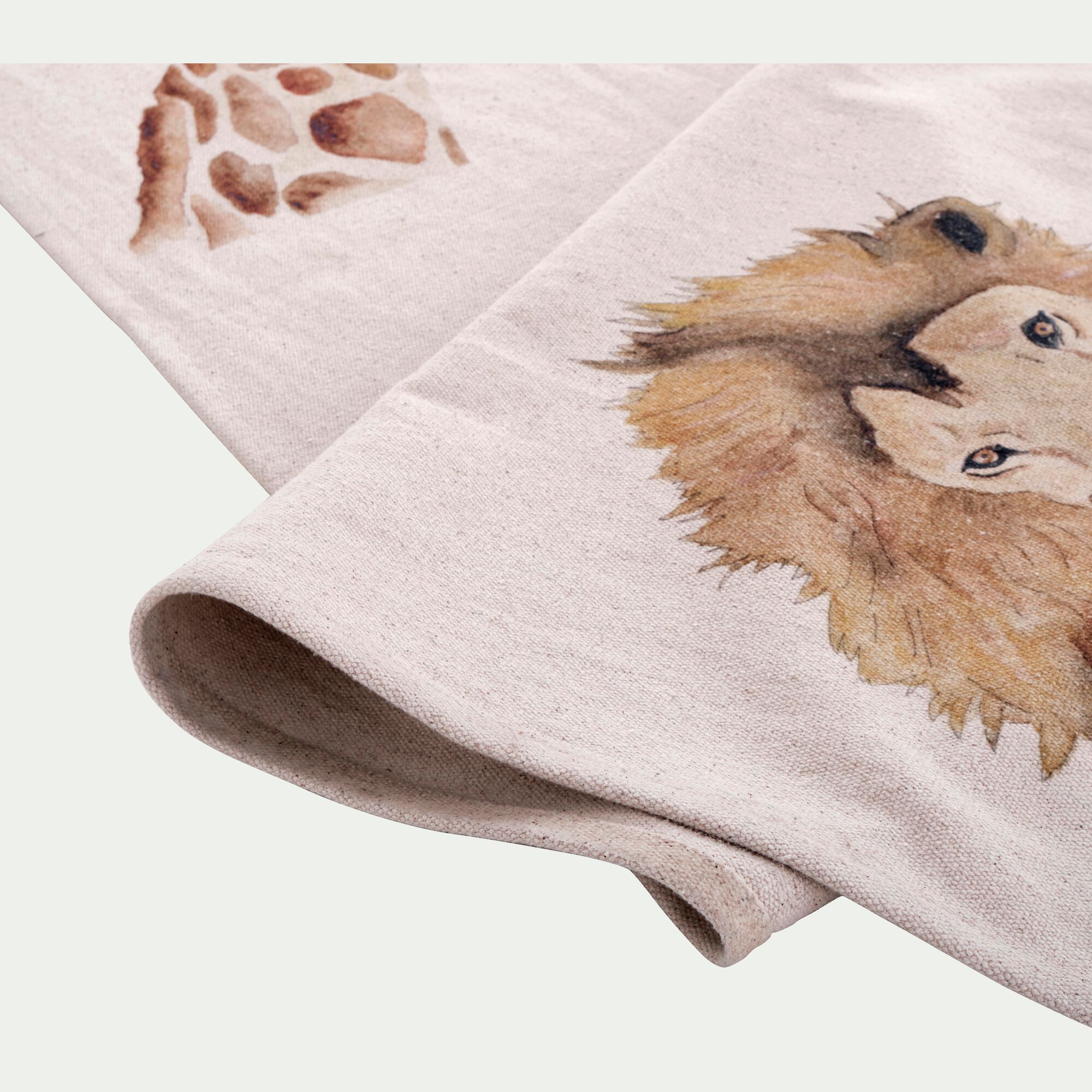 ANIMAUX - Tapis imprimé animalier 120x180cm - beige