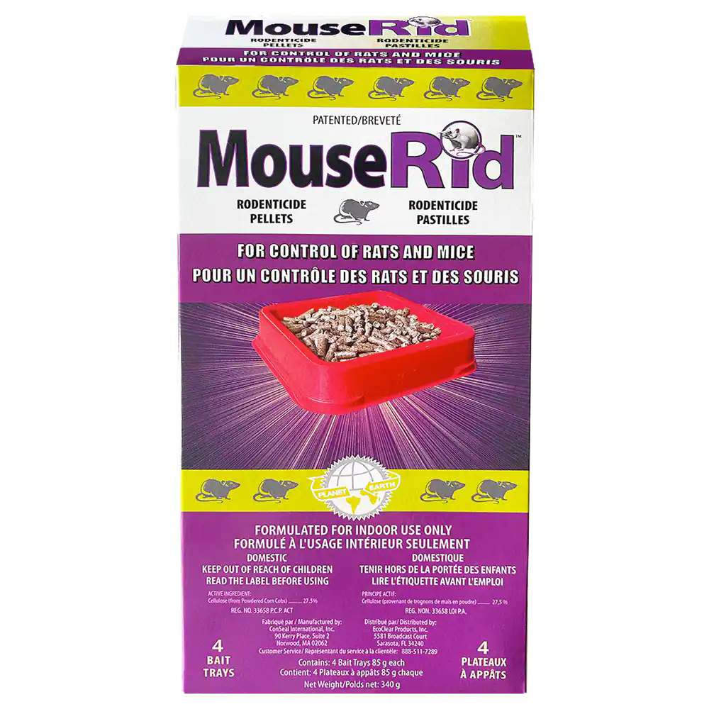 MouseRid Indoor Ready-to-Use Rodenticide Pellet Trays, 4-pk