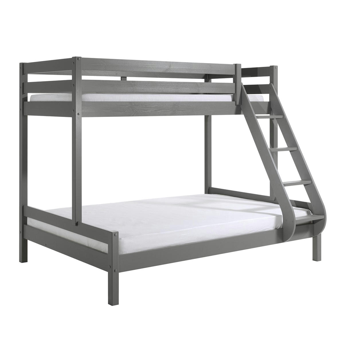 PINO - Lit superposé 90x200 140x200 sommier inclus gris