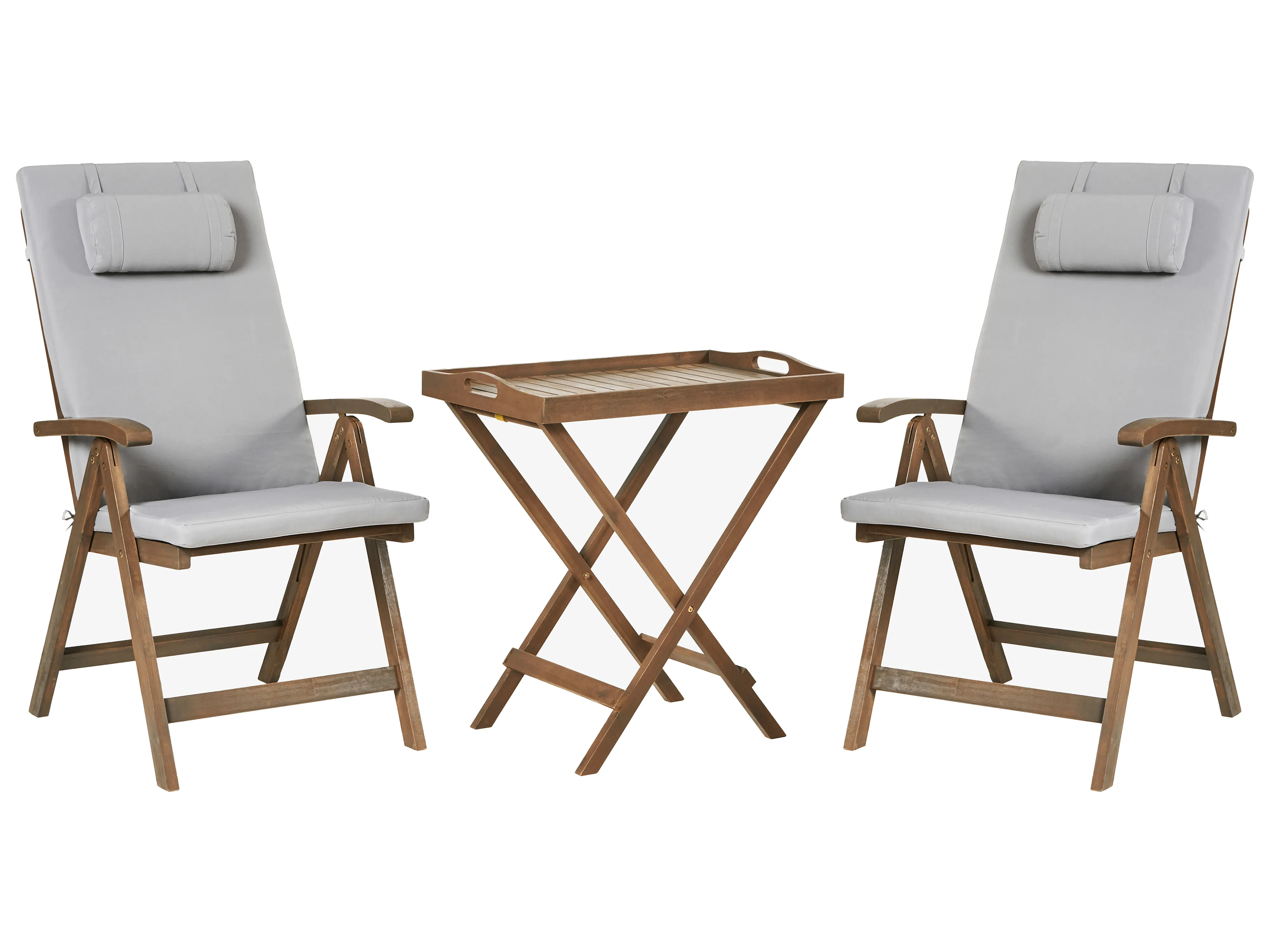 Garden Dining Set 6 Seater AMANTEA PREMIUM Acacia Wood Light Grey