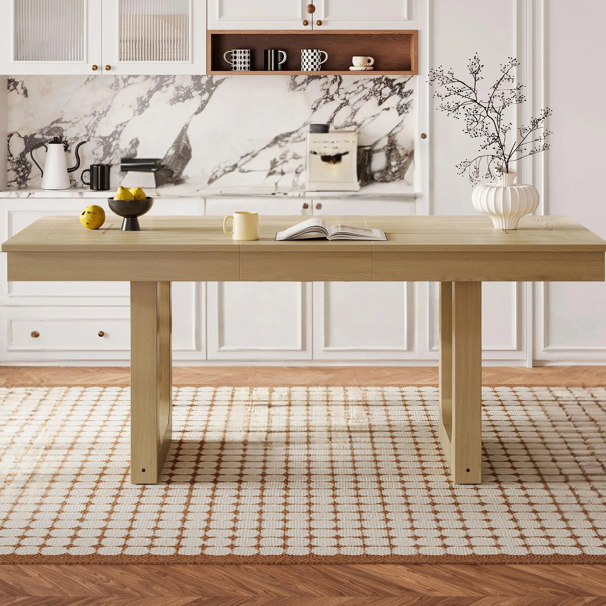 Farmhouse Extendable Dining Table - Seats 4-8, Removable Leaf