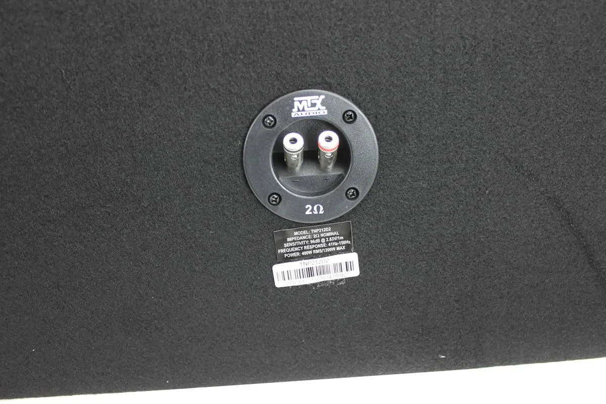 MTX 12 Dual Loaded Car Subwoofer w/Sub Box, Amplifier,  QPower Wiring Kit