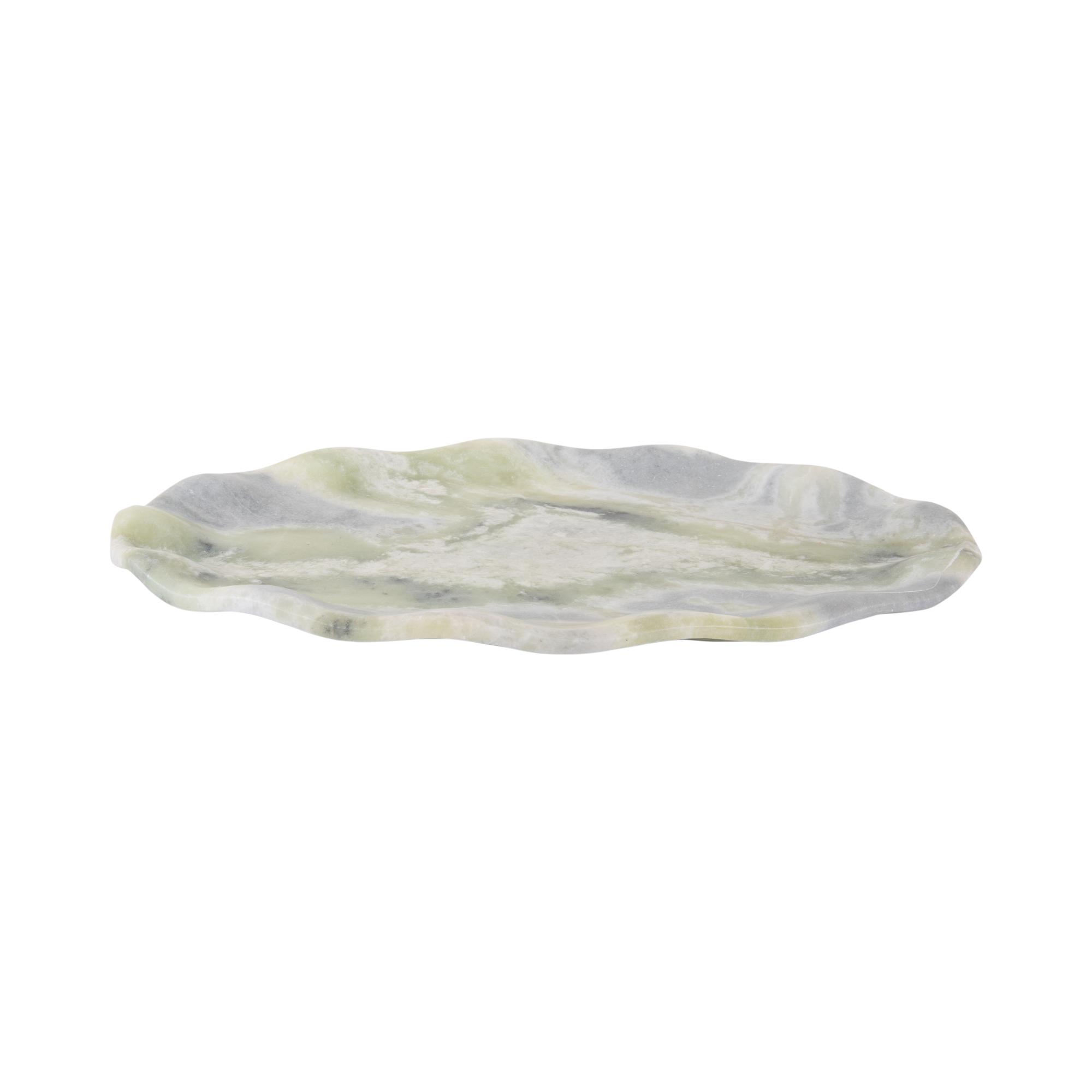 Present Time dienblad Waved Oval Groot - Himalaya groen - groen - 40x25x3cm