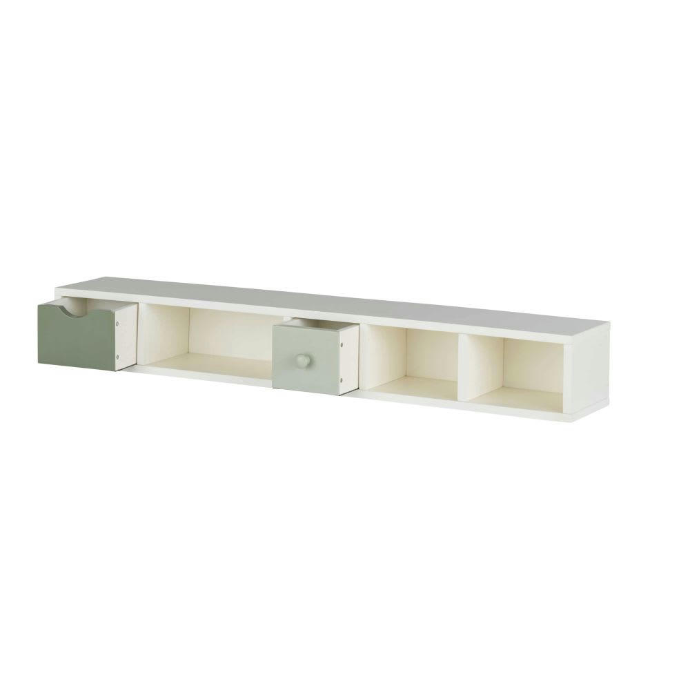 Blush - Module de rangement pour bureau blanc 2 tiroirs vert