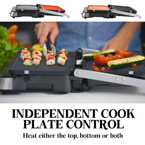 NNEMB 4-in-1 Smart Multi Contact Grill and Sandwich Panini Press-with Waffle Maker Plates