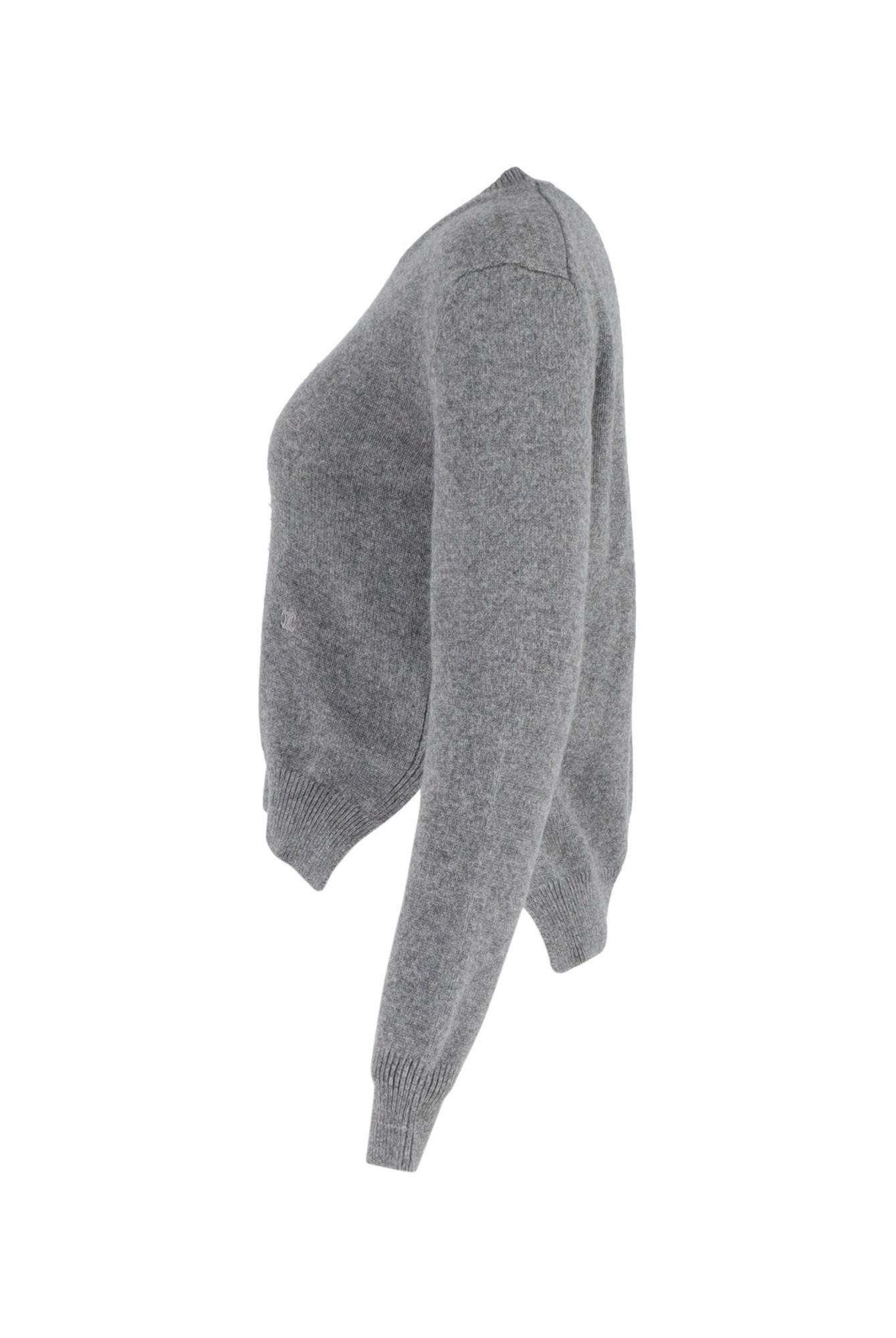 Celine Preloved Crewneck Sweater in Grey Cashmere