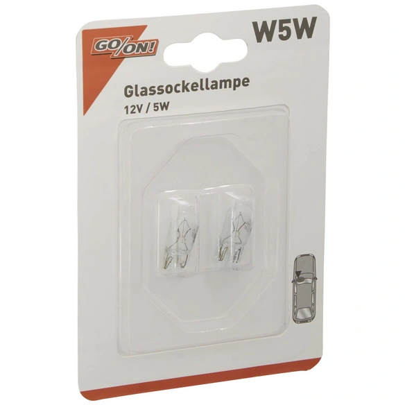 Glassockellampe, W5W, W2,1x9,5d, 5 W, 2 Stück