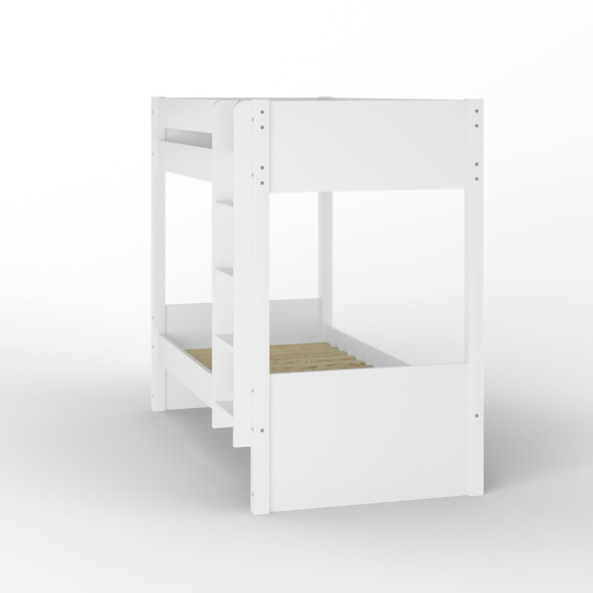 LUCIA - Lit superposé avec matelas 90x200 cm bois massif blanc