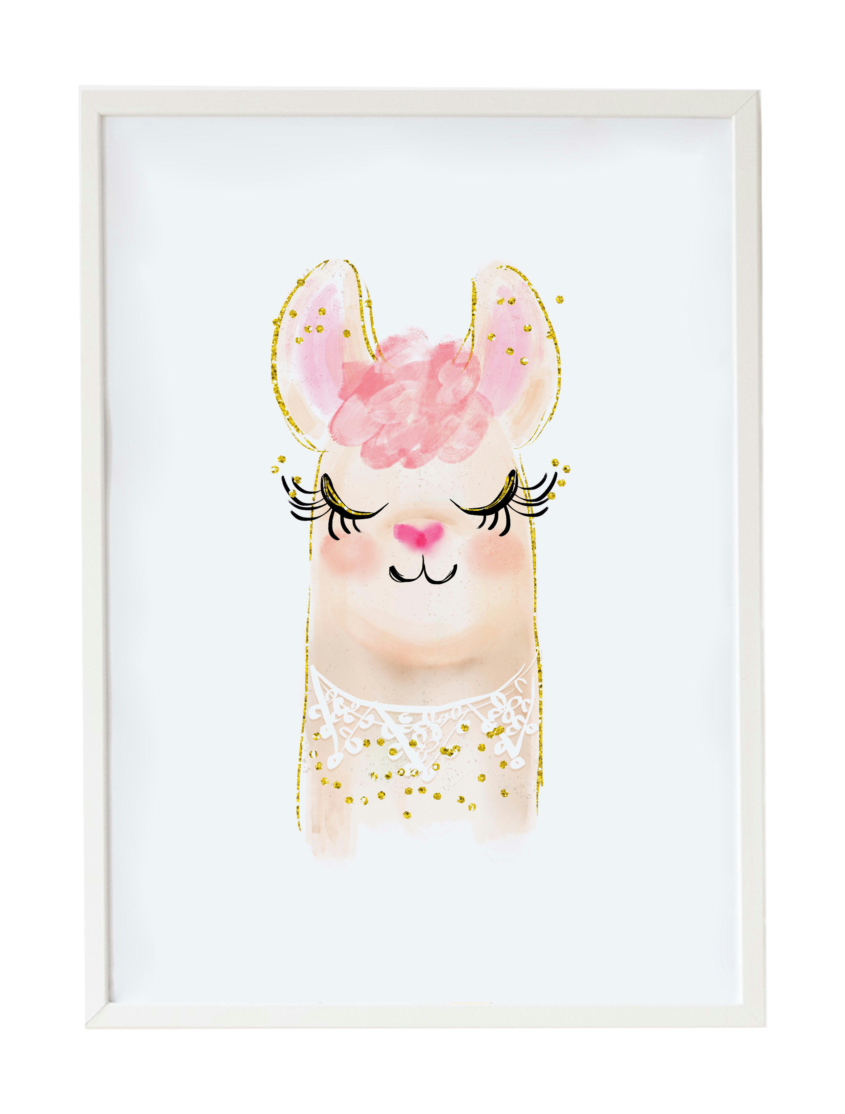 DECOWALL - Impression de flamme encadrée en bois blanc 43X33 cm