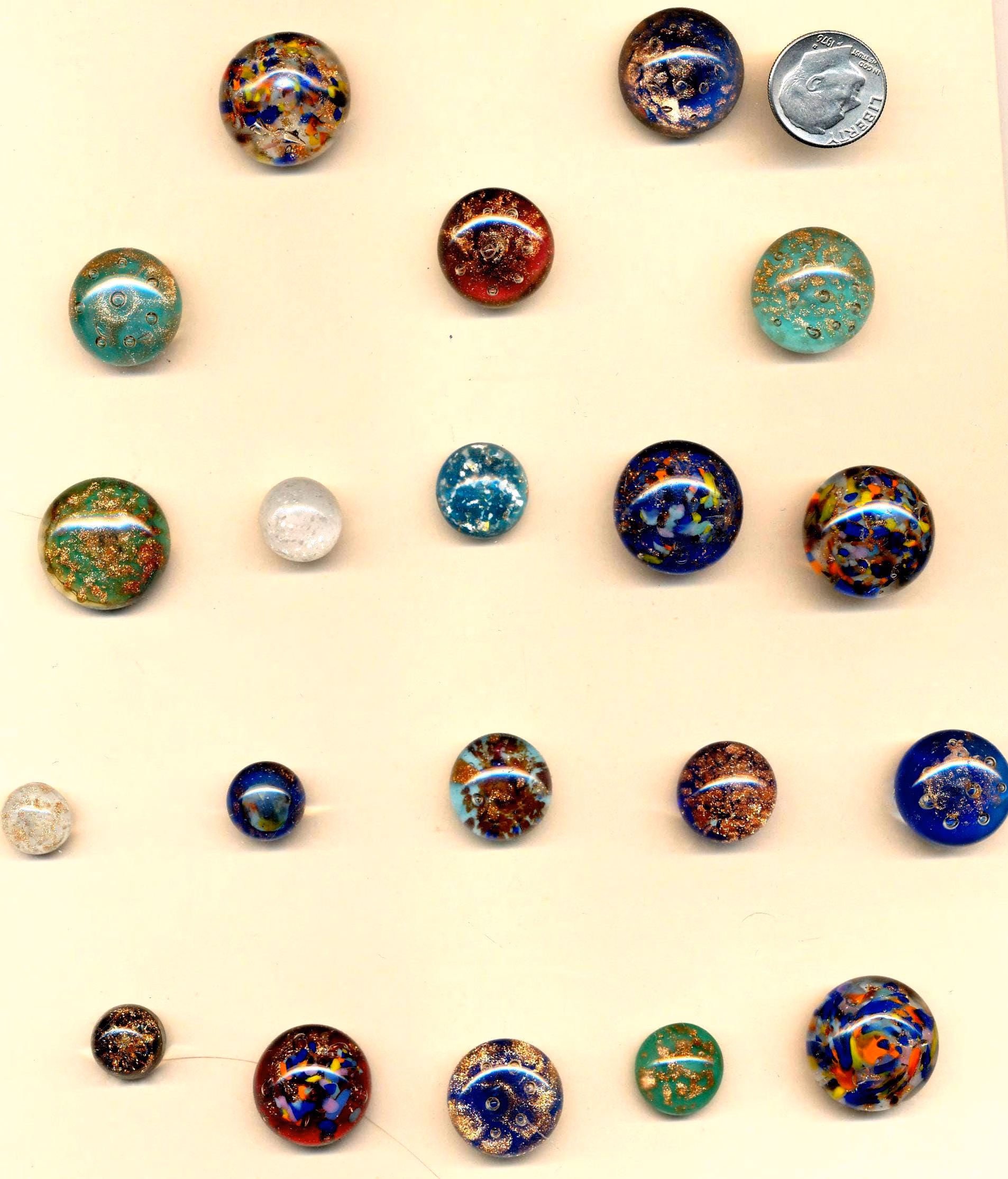 Vintage Antique Paperweight Buttons Lot of 20 Medium and Small