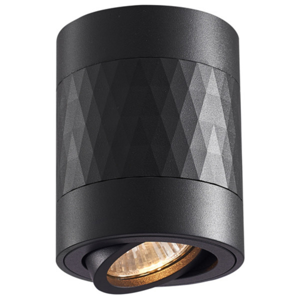 Spot okrągły czarny RUBIN1xGU10x10W wym:10x8x8cm IP20 Polux
