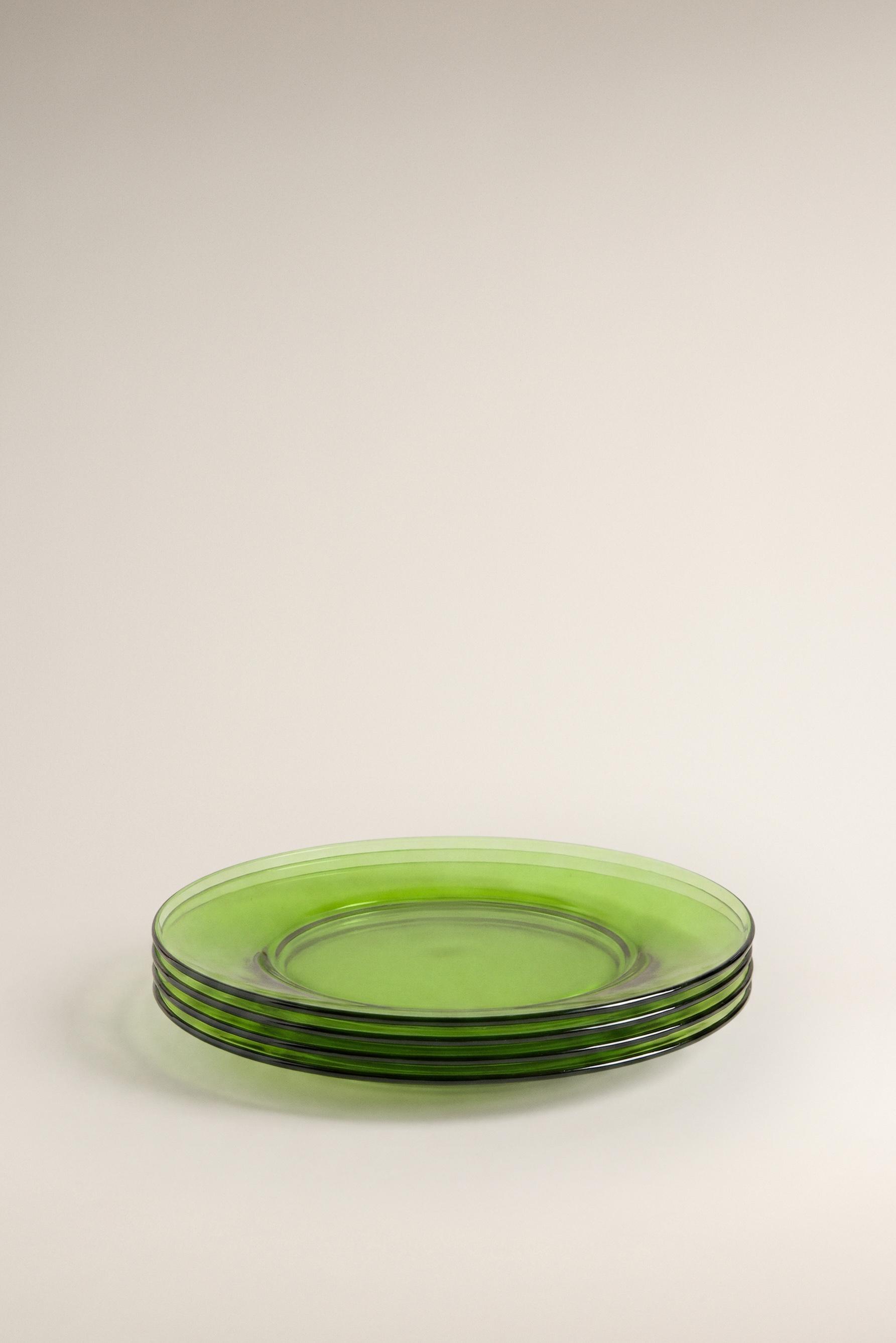 Plato postre Duralex® vidrio color verde 19 cm (Pack 4)