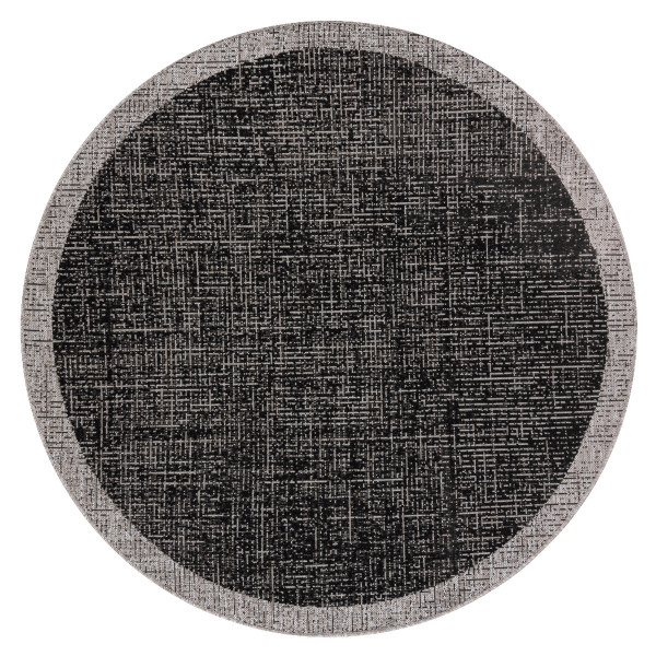 DYWAN SZNURKOWY SIZAL FLOORLUX KOŁO 20401 Ramka czarny / koło 120 cm