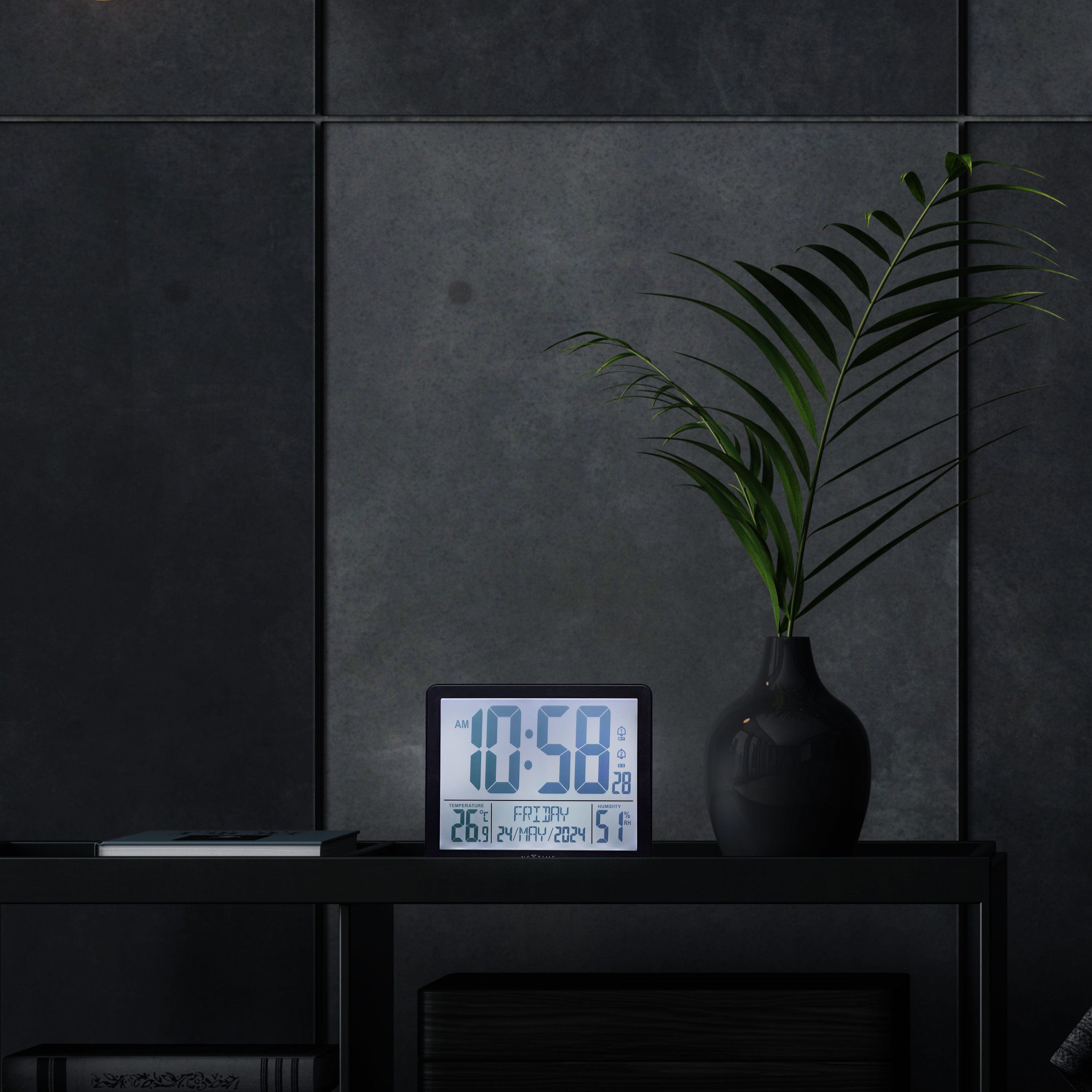 NeXtime - Digitale Tafel- Wandklok 17,3x14x2,7 cm - RCC - Weerstation