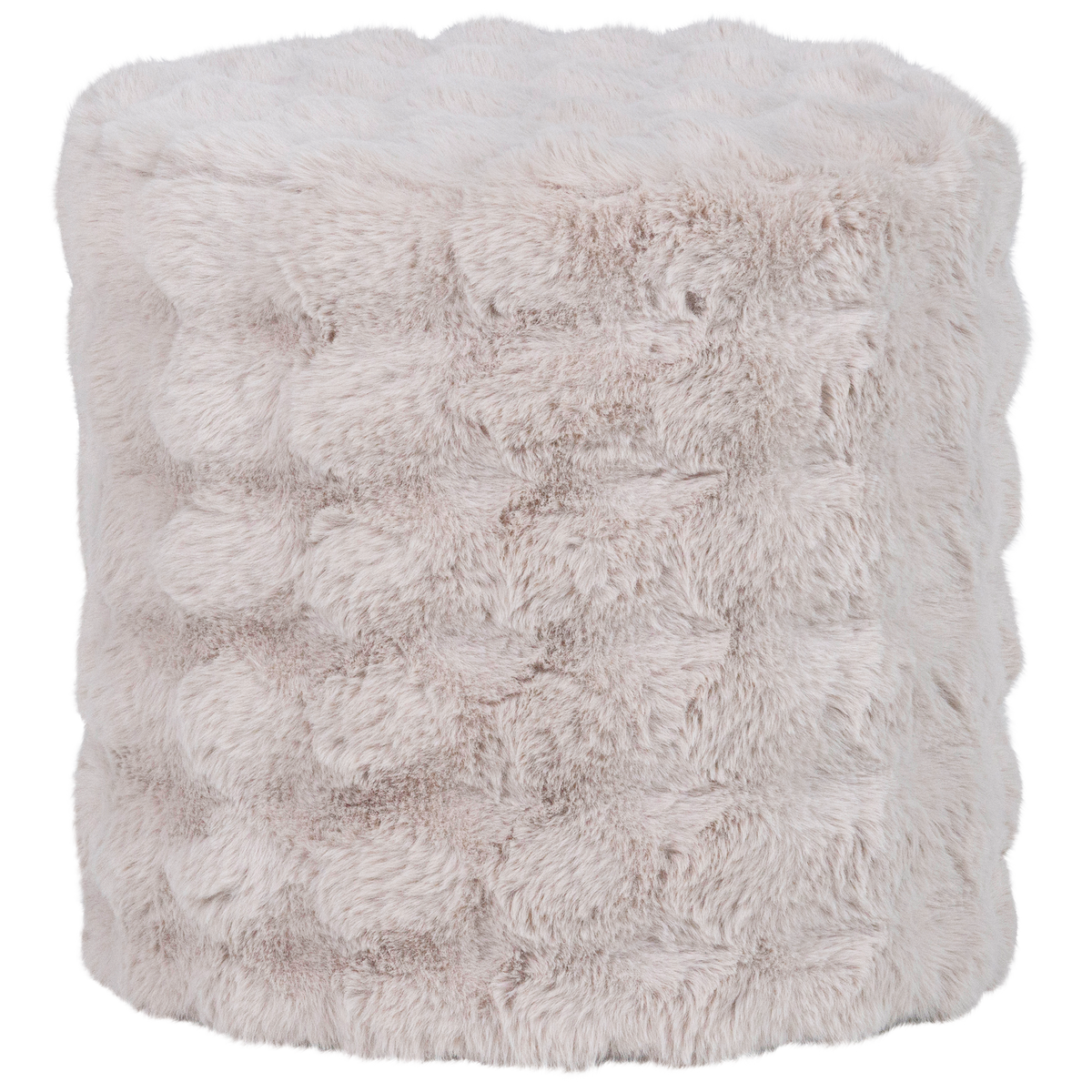 WOOOD poef hoog Olven - Fluffy Stof - Naturel - 46x46x46