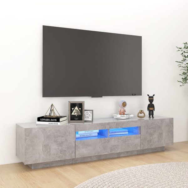 Szafka TV z oświetleniem LED szarość betonu 180x35x40 cm