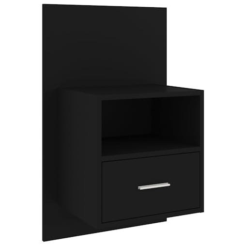 NNEVL Wall-mounted Bedside Cabinets 2 pcs Black