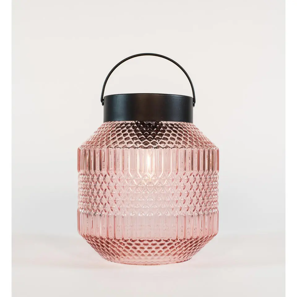 Anna Collection Tuin lantaarn Julia - Solar - zwart - D16 x H16 cm