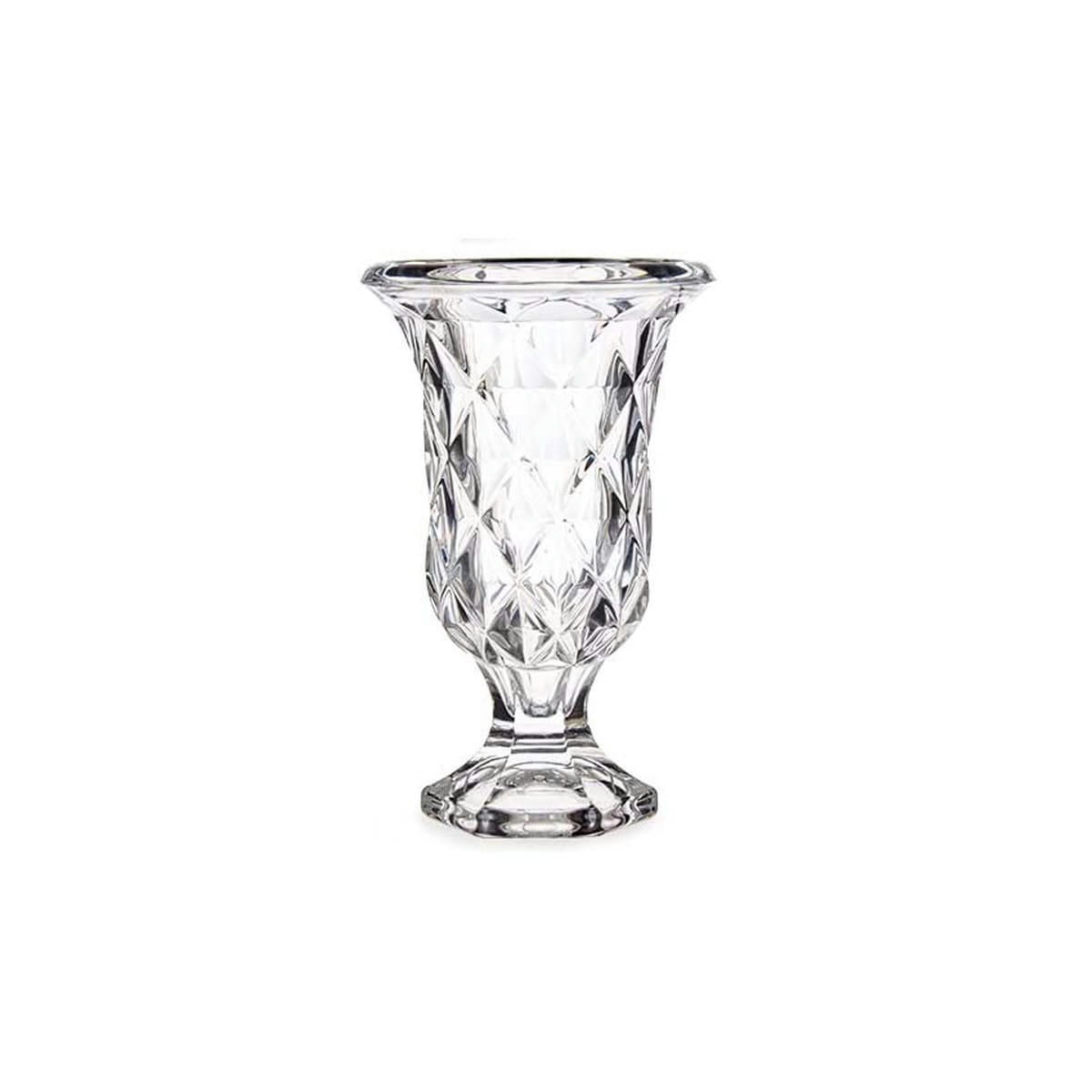 - Vase vasque en verre losanges 15x15x24cm