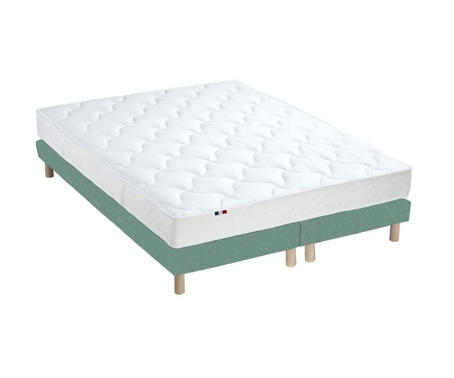 ENSEMBLE ESSENTIEL - Ensemble matelas latex 3 zones sommier vert 160x200