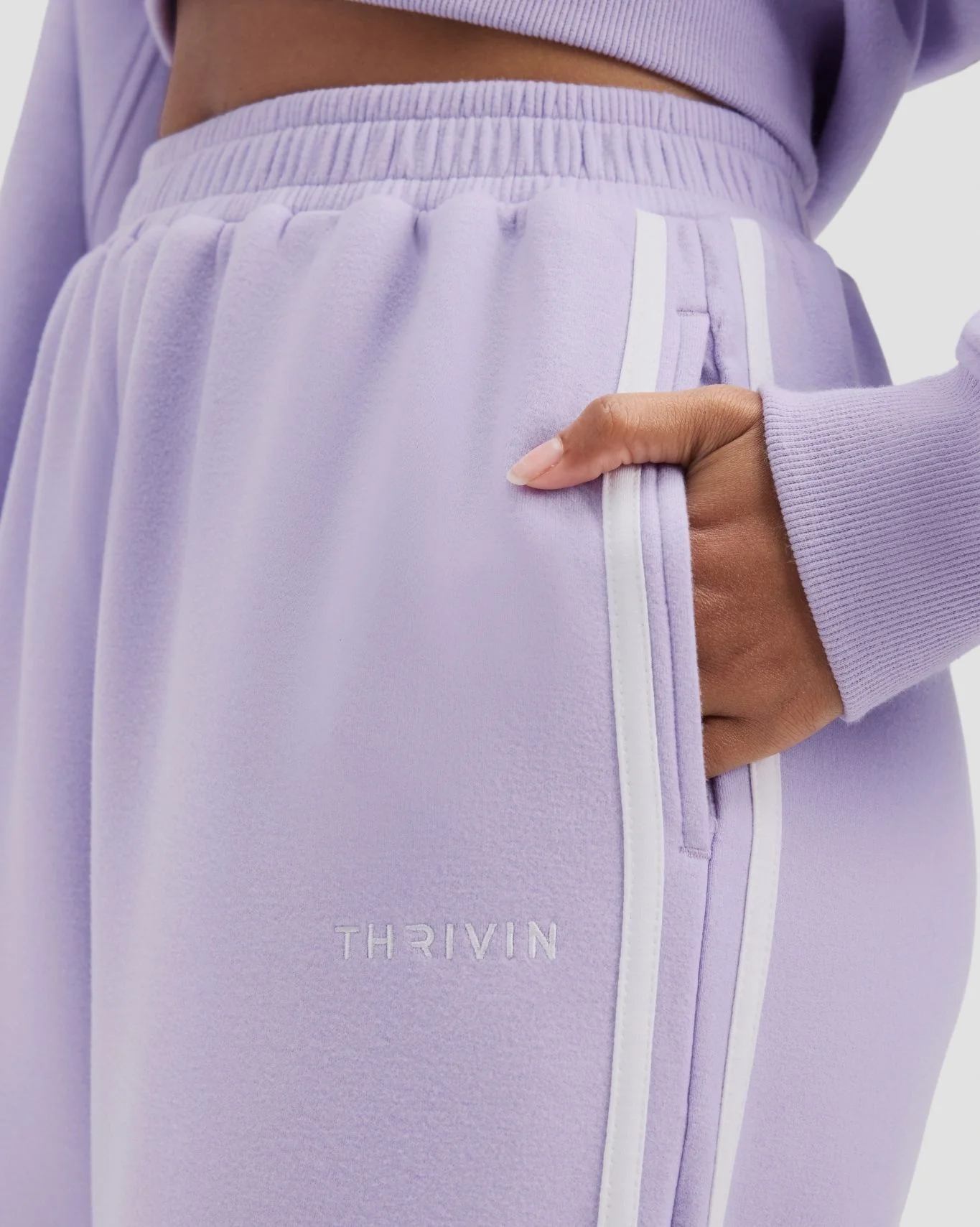 Jersey Stripe Joggers | Lilac