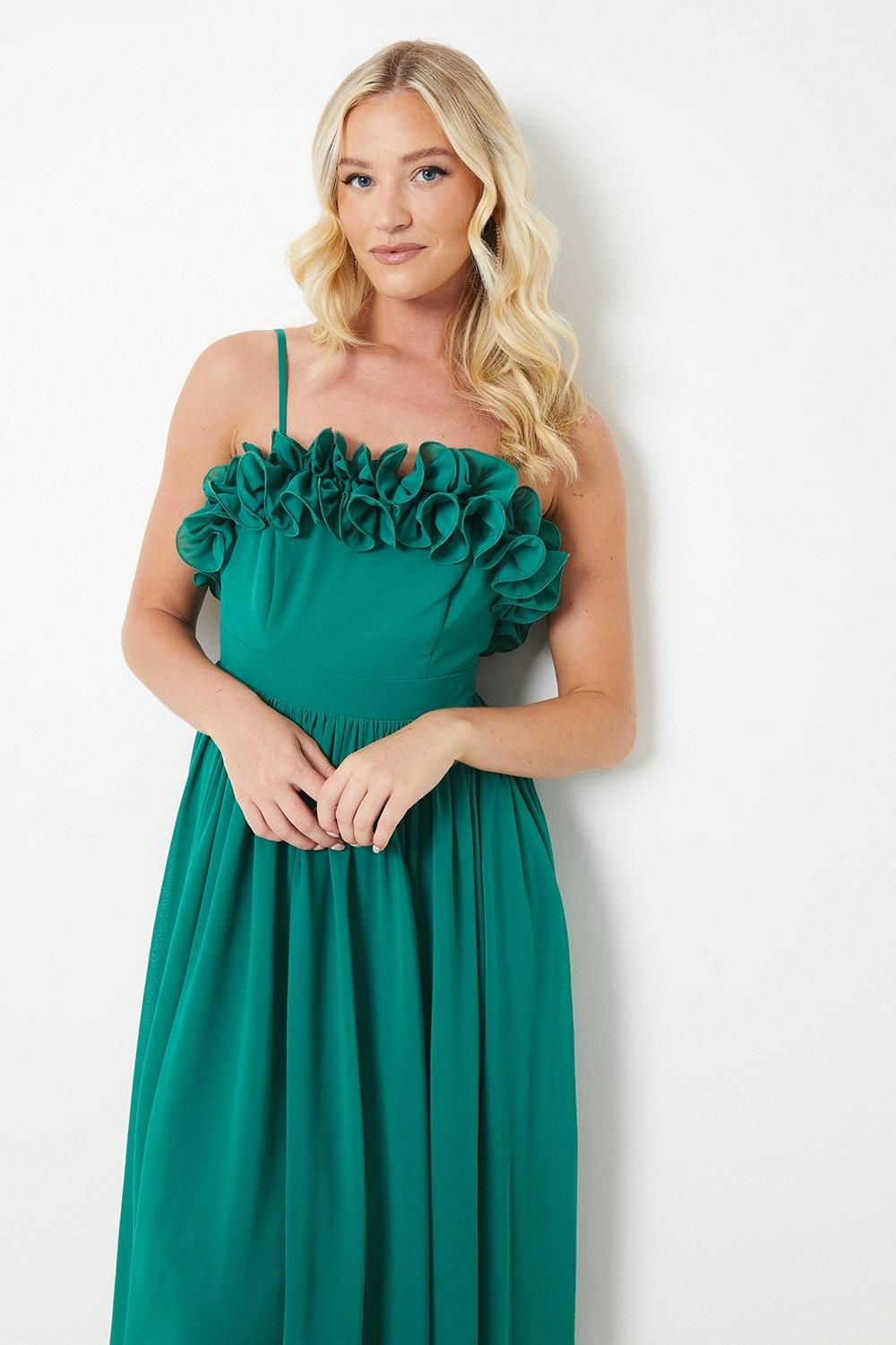Debut London Debut London by Coast Ruffle Detail Midi Dress